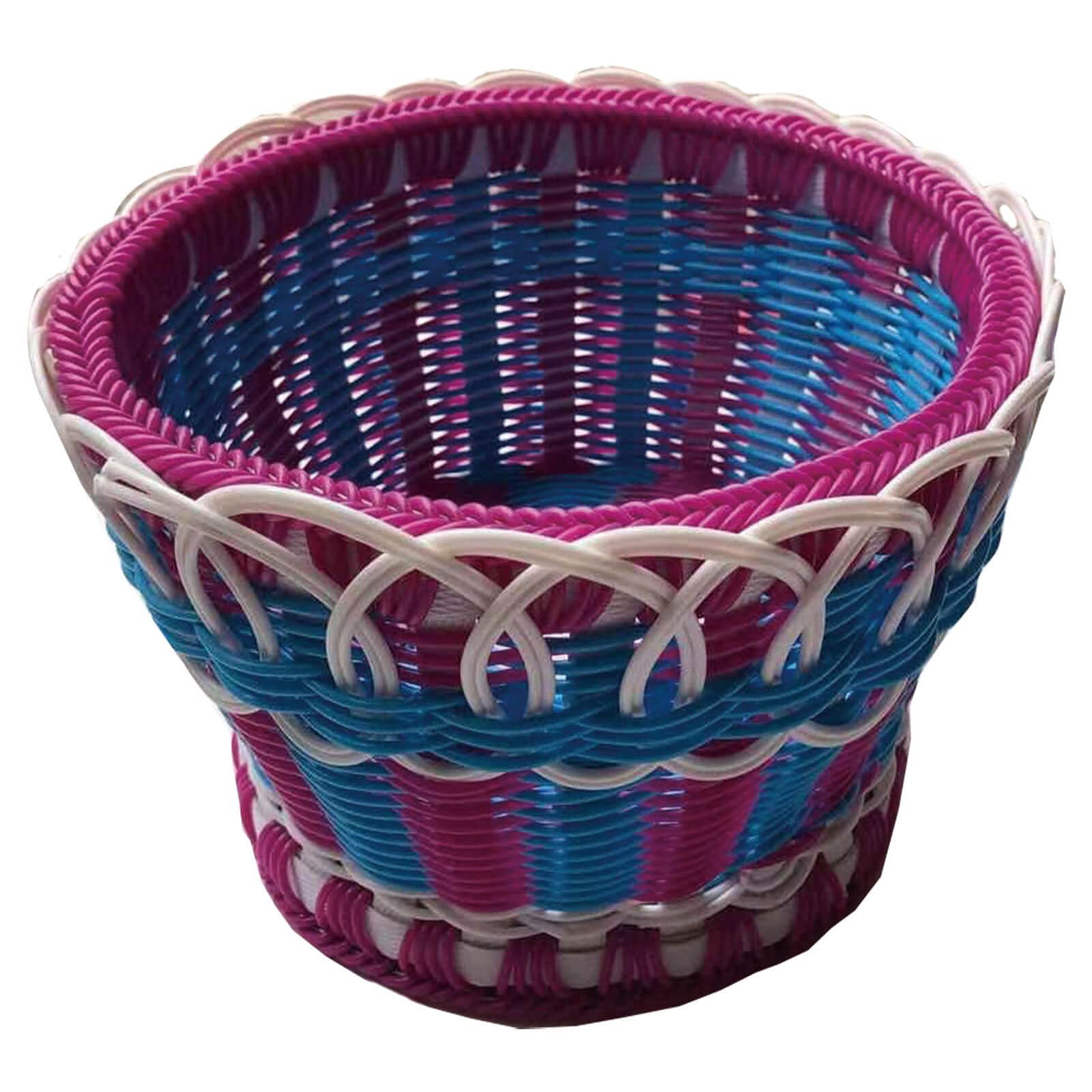 Eco-Friendly Woven Plastic Fruit Basket - Stylish Storage & Gift Basket, Easy to Clean, Durable & Fashionable Home Decor - Perfect for Kitchen Organization, Grocery Storage & Housewarming Gifts (Style 1)