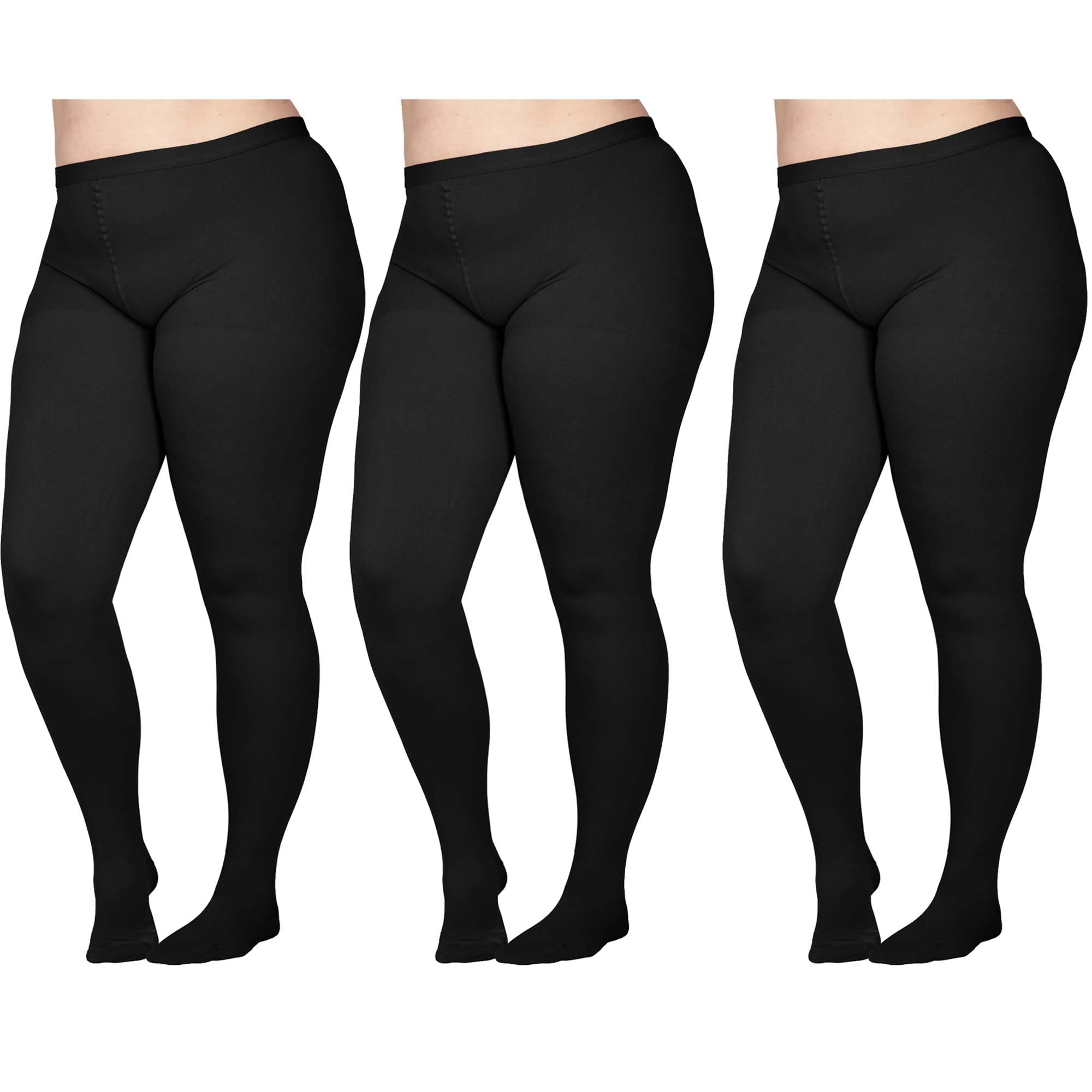 Women's 20-30mmHg Compression Tights (3 Pairs) - Black, Large - for Swelling & Circulation - Perfect for Travel & Recovery