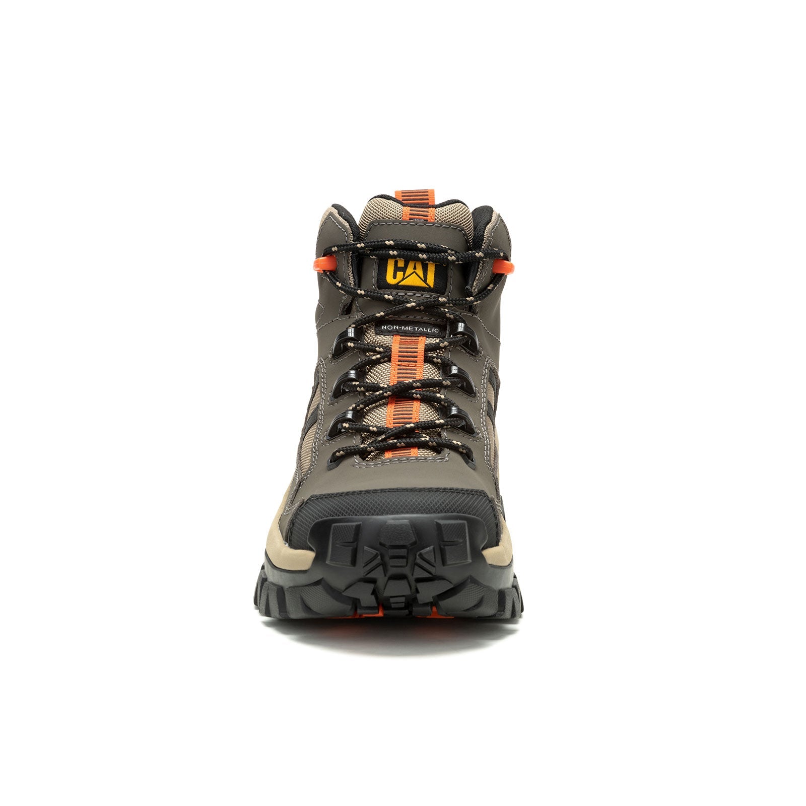 Invader Mid Vent Composite Toe Work Boots - Tan/Green Safety Shoes for Men - Lightweight & Breathable for Construction, Landscaping & Outdoor Work