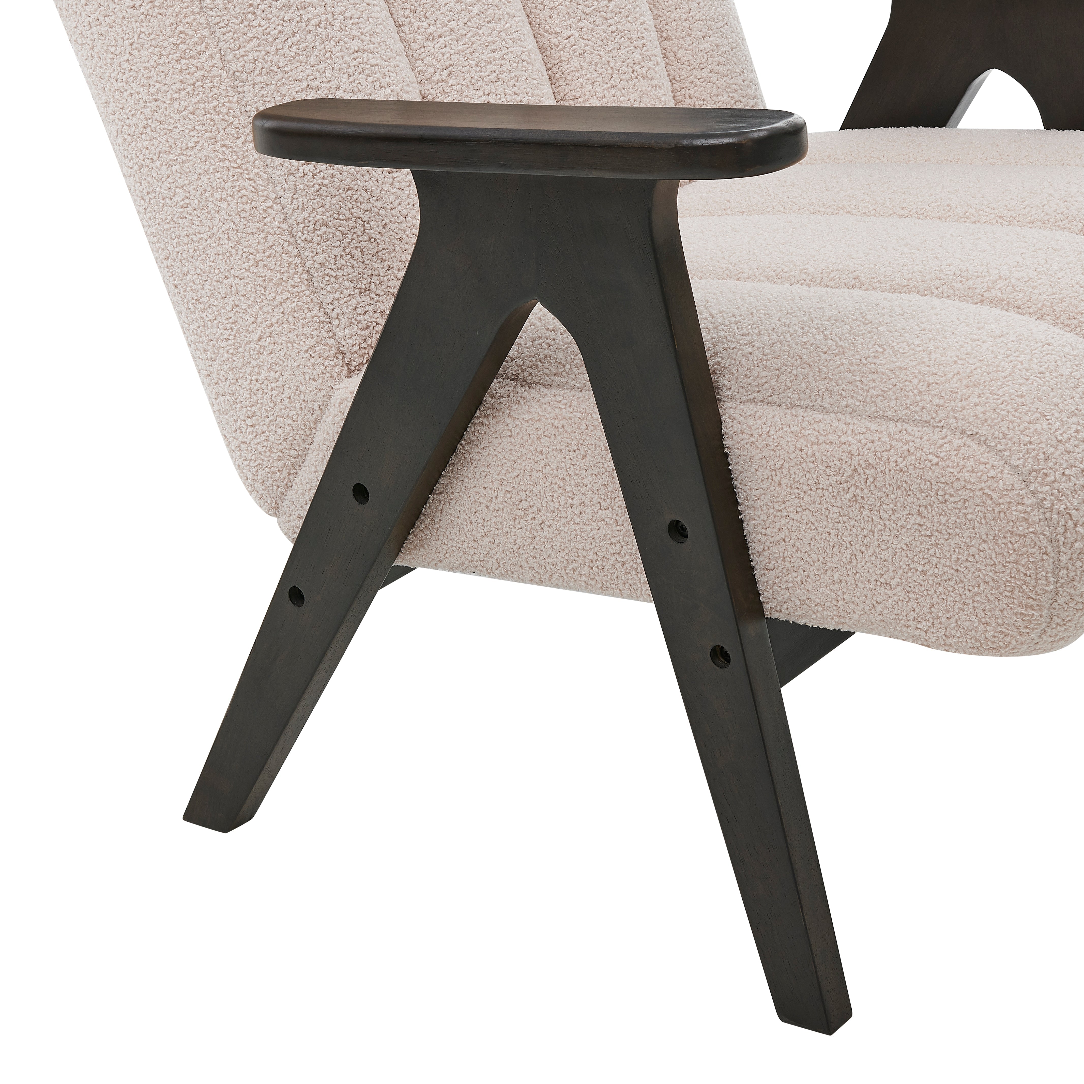 Roundhill Furniture Rella Modern Accent Chair with Espresso Wood Frame - Stylish Living Room Seating for Home Office, Lounge & Bedroom Decor