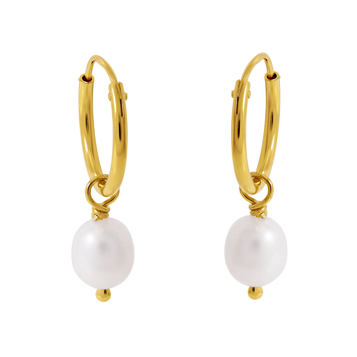 18K Gold Pearl Sleepers – Elegant & Hypoallergenic Earrings for Women | Perfect for Weddings, Parties & Everyday Wear