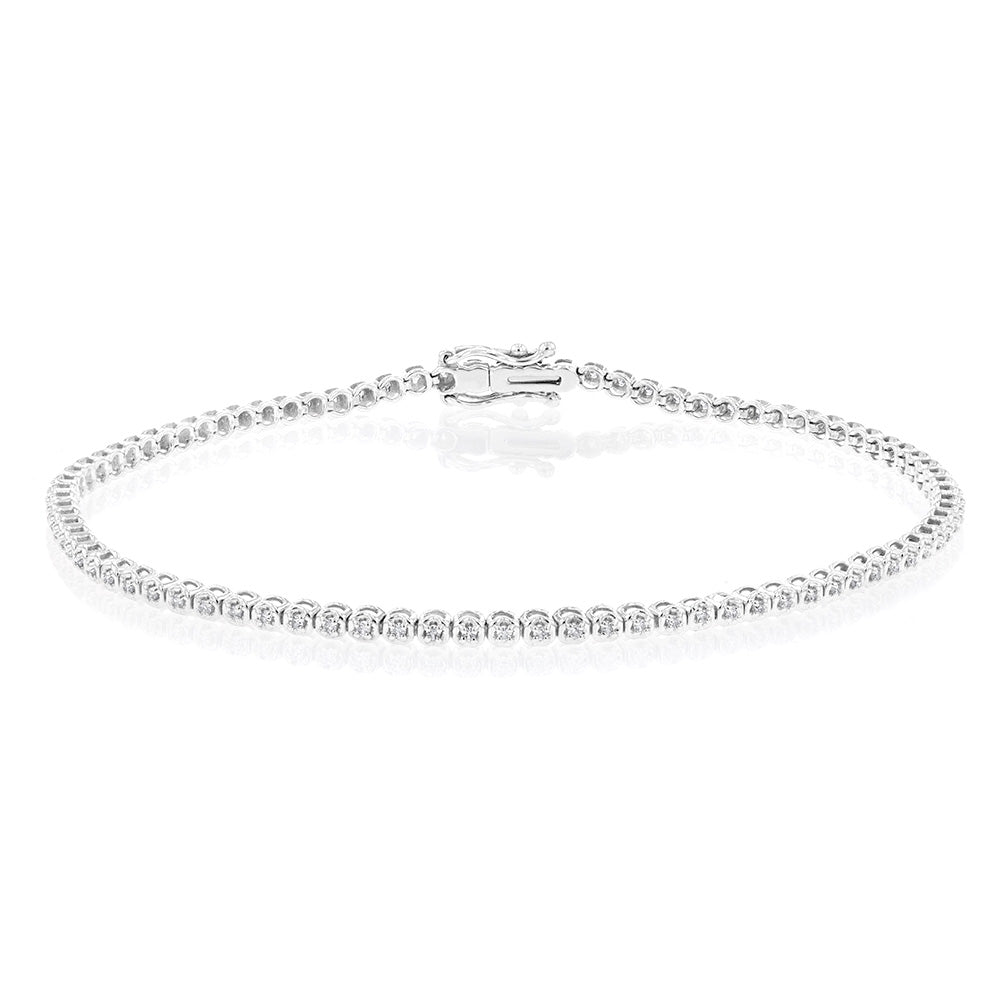 1/4 Carat Luminesce Lab Grown Diamond Silver Tennis Bracelet 17.5cm (7 Inch) - Elegant Jewelry for Women, Perfect for Weddings, Anniversaries & Special Occasions