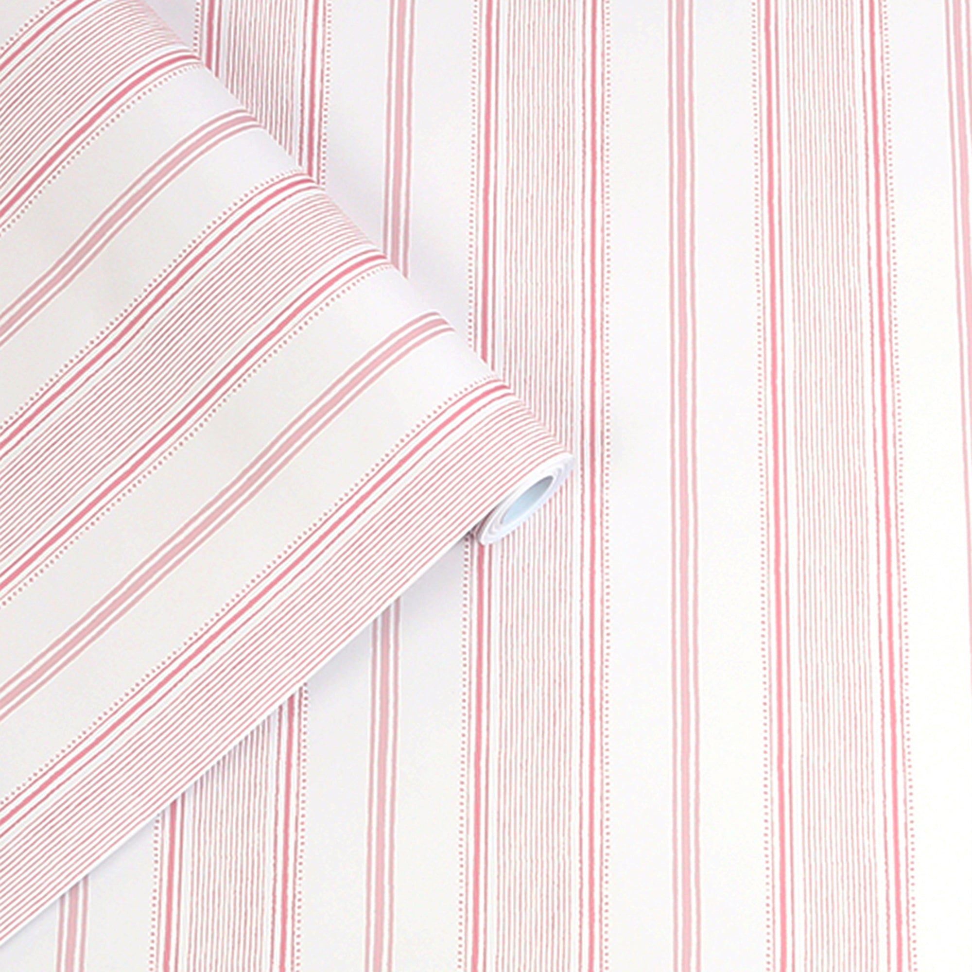 Laura Ashley Heacham Stripe Blush Wallpaper - Peel and Stick Removable Wallpaper for Bedroom, Living Room, Nursery Decor | Floral Striped Design for Home Interior Design