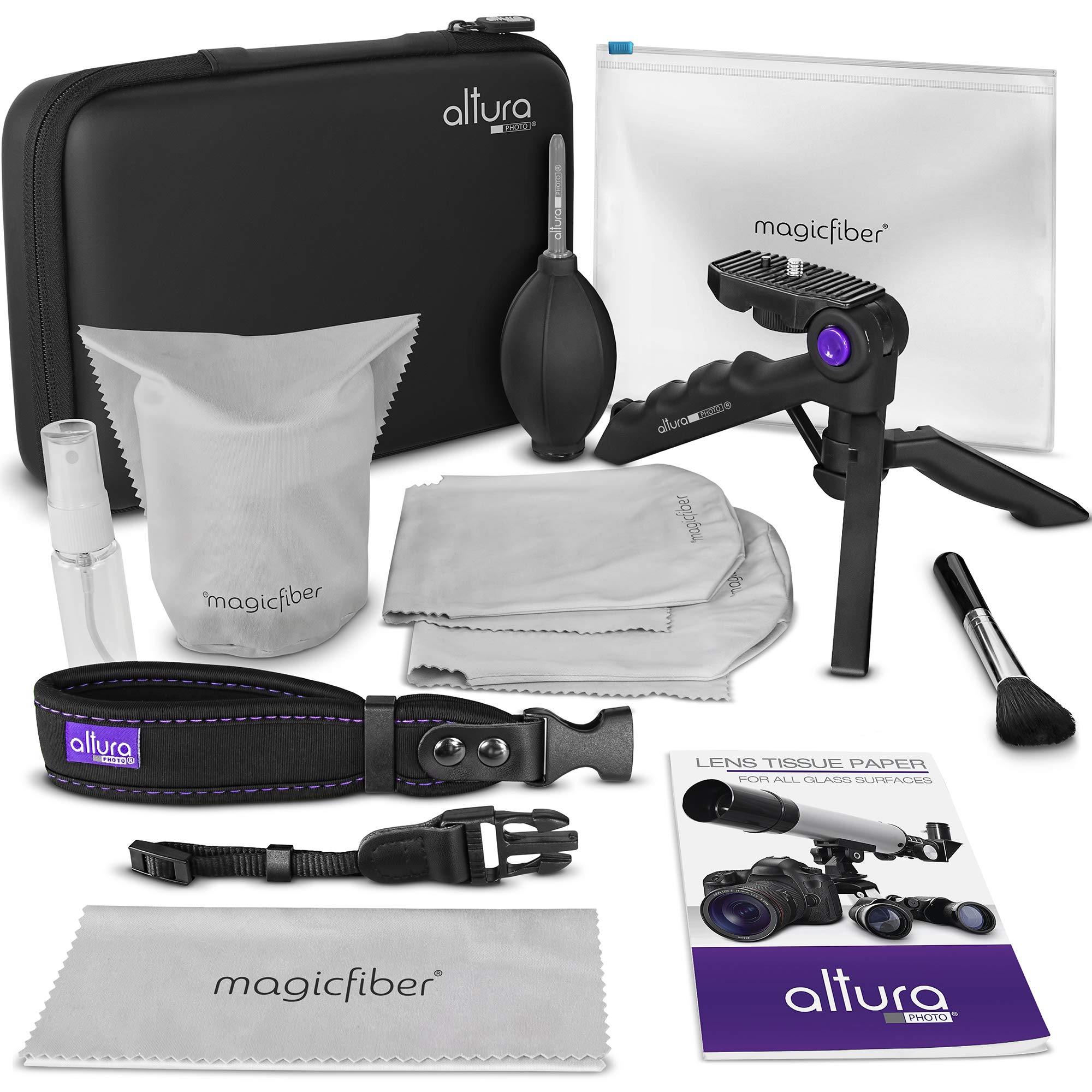 Altura Photo Camera Accessories Bundle for Canon Nikon Sony DSLR & Mirrorless Cameras - Professional Photography Kit with Small Tripod, Wrist Strap & Lens Cleaning Set - Perfect for Travel, Vlogging & Outdoor Shooting