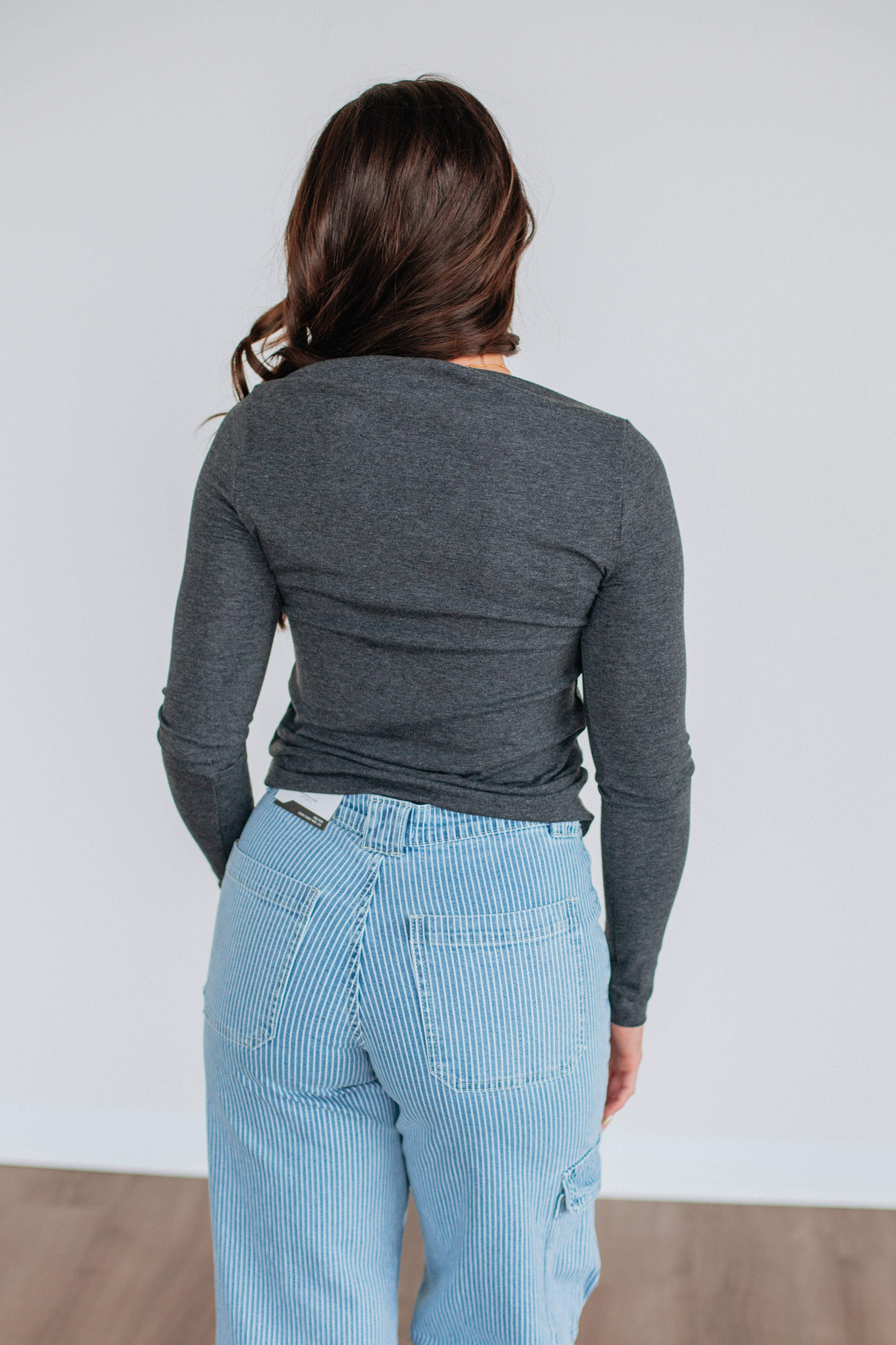 Audra Basic Top - Soft & Comfortable Women's Casual T-Shirt in Charcoal Grey | Perfect for Everyday Wear, Layering & Lounge Outfits