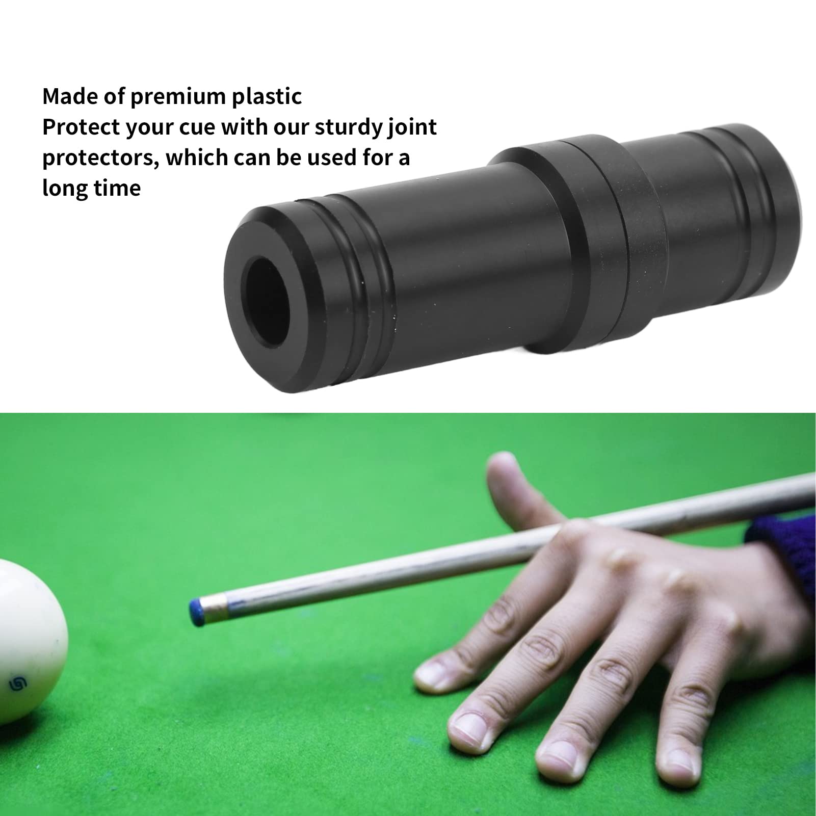 2PCS Premium Billiard Joint Protectors - Durable Plastic Pool Stick Connector Guards for MEZZ Cues, Ideal for Pool Table Accessories and Cue Maintenance