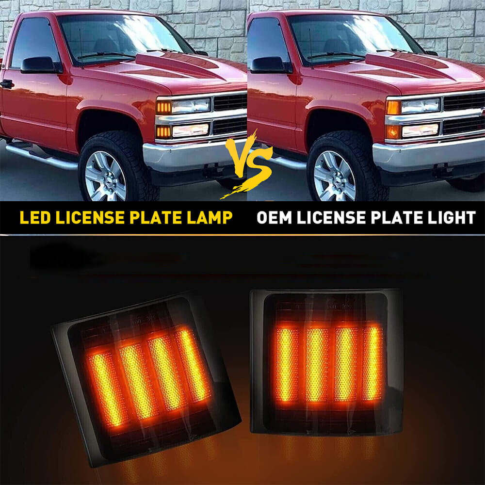 94-99 Chevy C/K 1500 2500 3500 LED Amber Corner Marker Lights - 4PC Dynamic Side Lights for 95-99 Tahoe & 1994 Blazer - Durable Waterproof Design for Off-Road, Night Driving & Enhanced Visibility