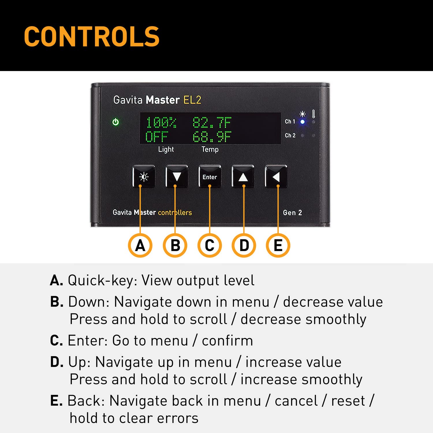 Gavita Master Controller EL2 - Gen 2 Black for Indoor Grow Lights | Smart Lighting Control System for Hydroponics & Greenhouse Plants