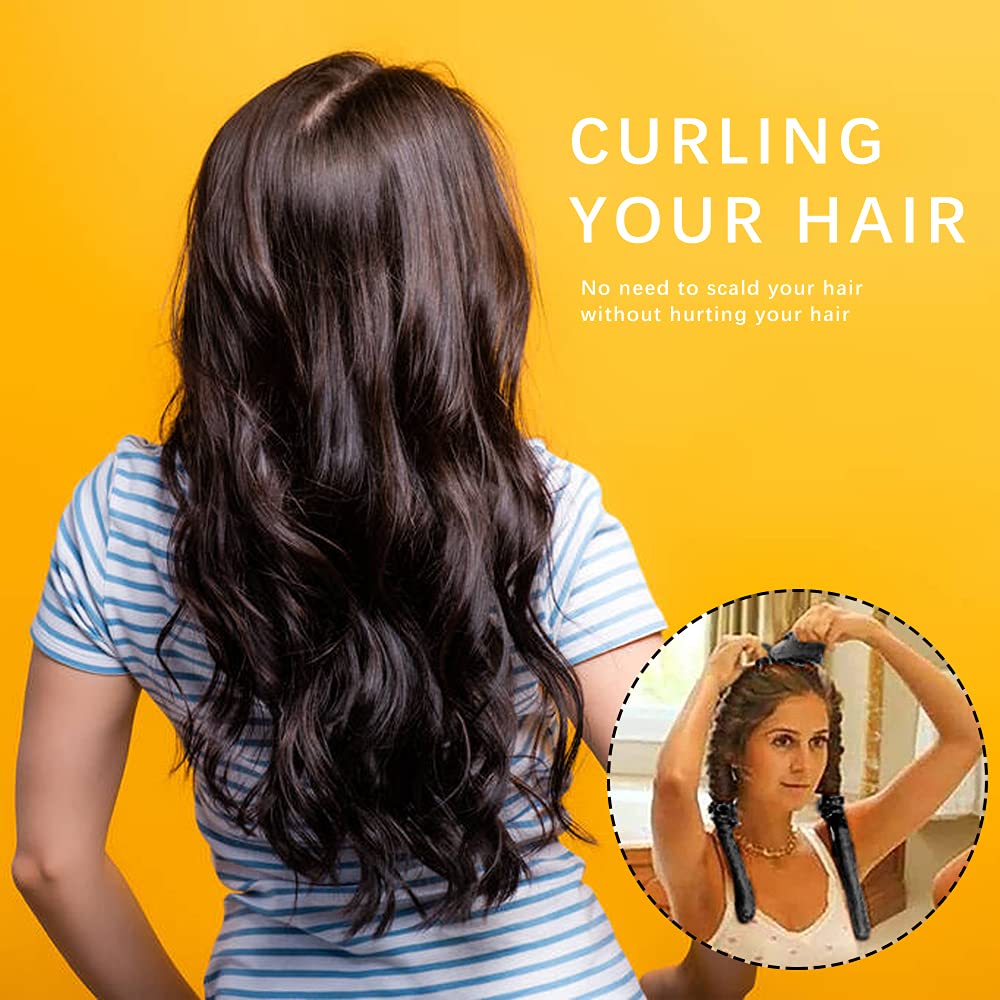 TutorLSHOP Heatless Hair Curlers for Women - No Heat Silk Curling Headband with Soft Foam, Flexi Rods & Curling Ribbon - Natural Wavy Curls for Long & Medium Hair - DIY Hair Styling Tools for Overnight Curls, Wedding, Party & Everyday Hairstyles