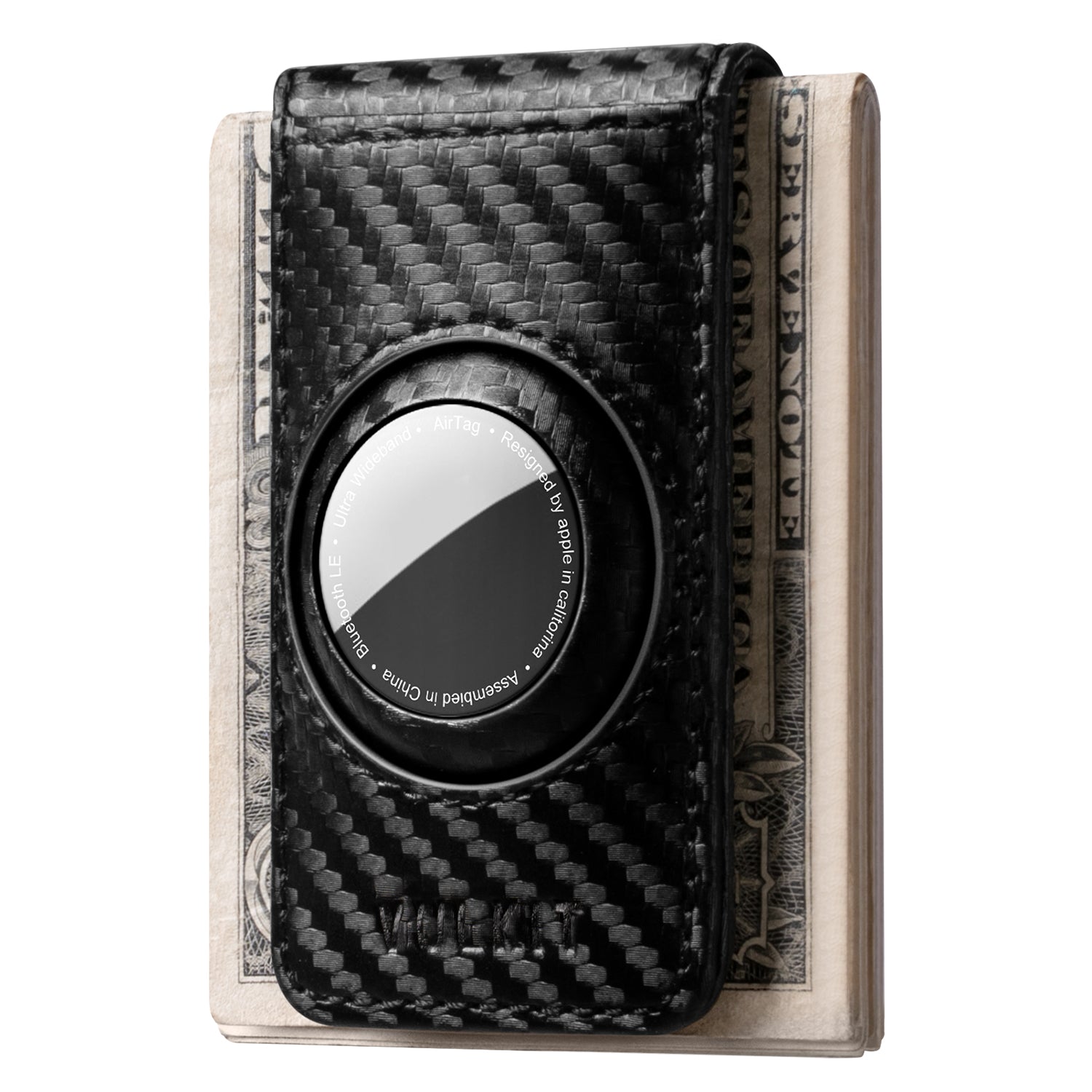 VMC100 Magnetic Money Clip with AirTag Holder - Slim RFID Blocking Wallet for Men (AirTag Not Included) | Perfect for Travel, Gym & Everyday Carry