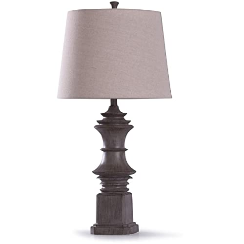 Stylecraft Finn - Modern One Light Baluster Table Lamp with Tapered Drum Shade for Living Room, Bedroom & Office Decor