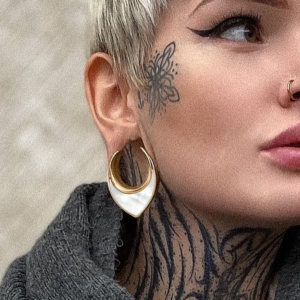 Casvort 2 PCS Hypoallergenic 316L Stainless Steel Conch Saddle Hangers Ear Tunnels - Reverse Saddle Gauges Body Jewelry 8mm-25mm (0g-1