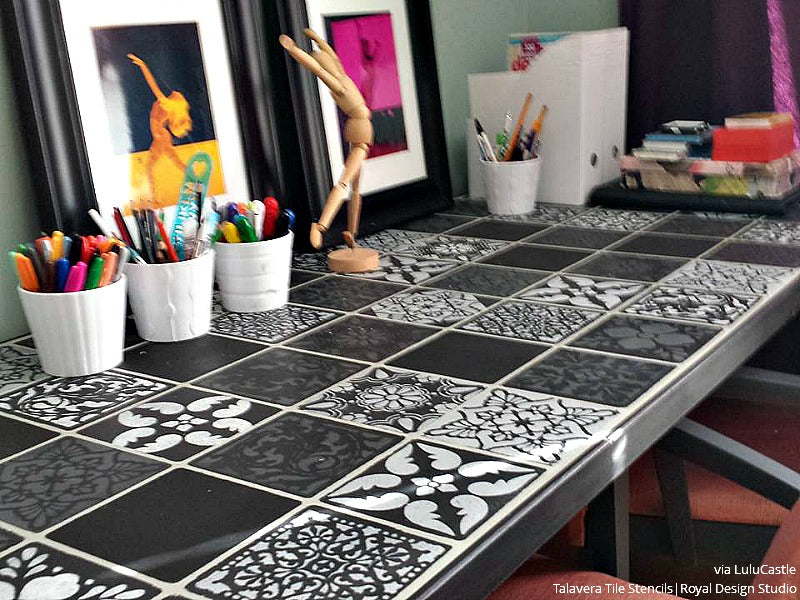 Authentic Talavera Tiles - Hand-Painted Mexican Wall & Furniture Stencils for Home Decor, Kitchen Backsplash, and Bathroom Renovation