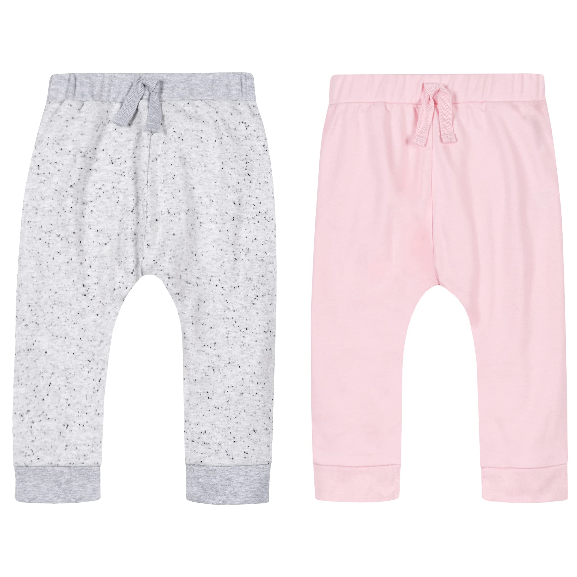 Lamaze Organic Cotton Baby Girls' Jogger Pants - Soft Pull-On Pants 2 Pack for Playtime & Everyday Comfort