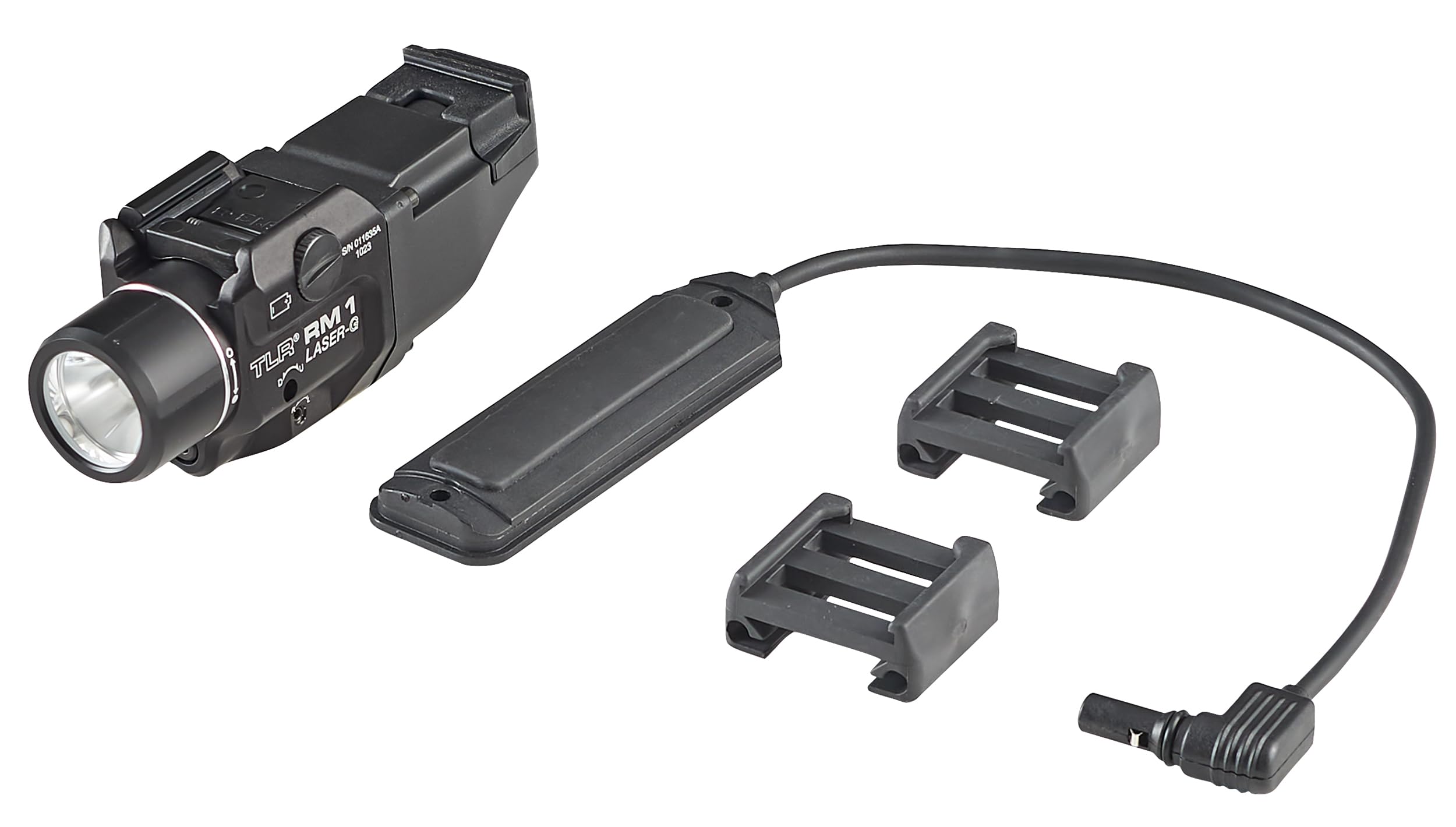 Streamlight 69440 TLR RM 1 500-Lumen Tactical Flashlight - Low Profile Rail Mounted Weapon Light with Rail Keys, Pressure Switch & CR123A Battery - Perfect for Handguns, Rifles & Home Defense (Black)