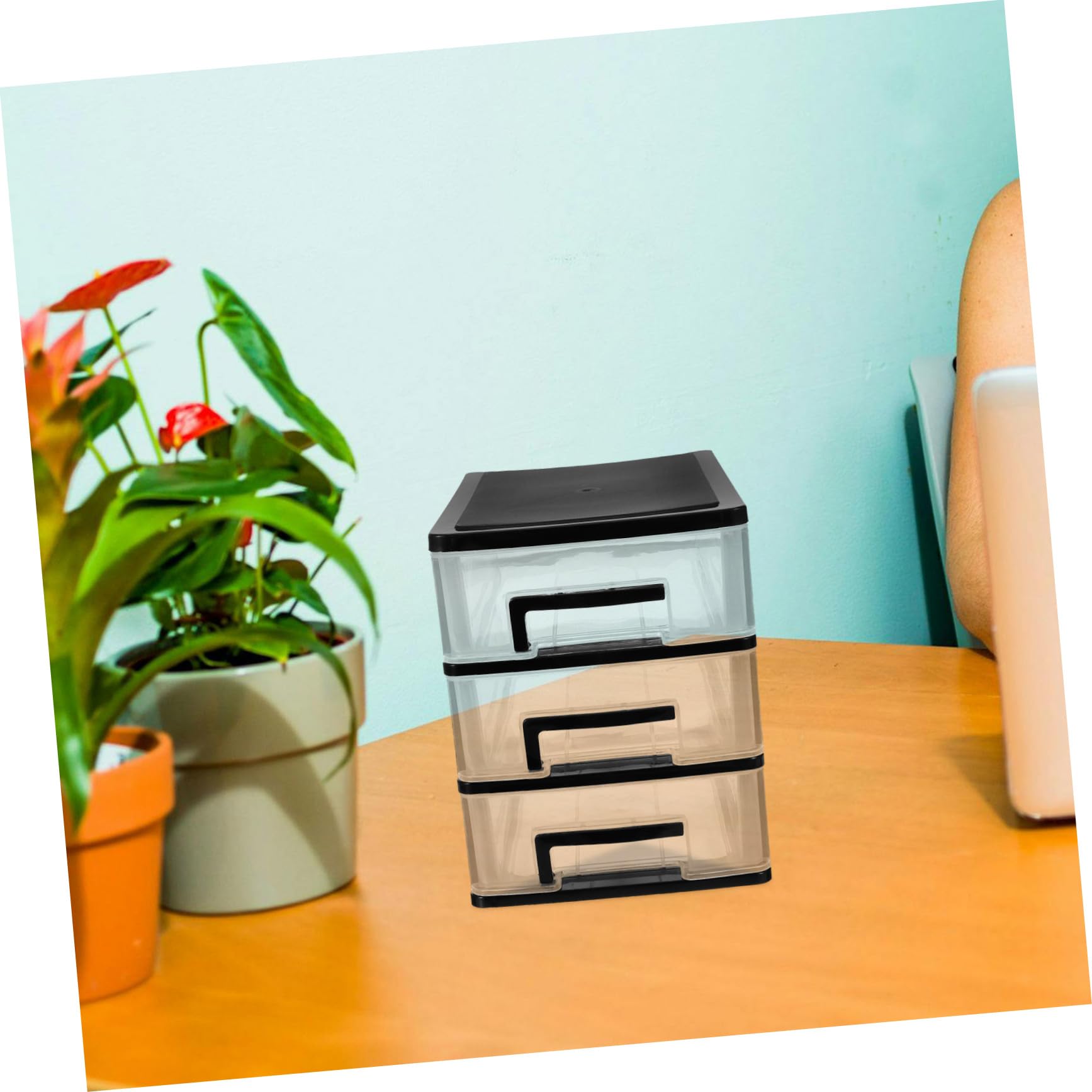 3-Tier Plastic Storage Cabinet with Drawers - Space-Saving Closet Organizer for Bedroom, Bathroom & Office - Portable Multifunctional Storage Furniture for Clothes, Toys & Home Organization