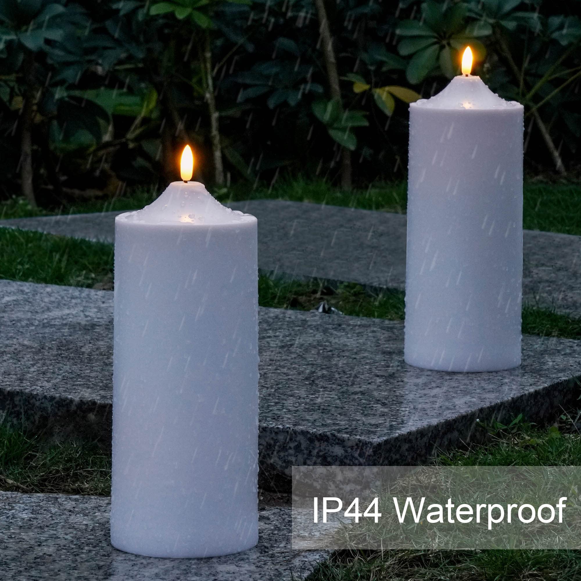 Patiphan Large Flameless LED Candles - Set of 2 White 11