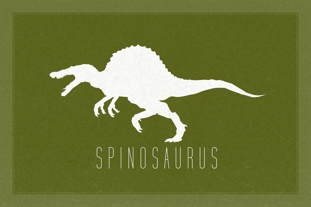 Spinosaurus Dinosaur Poster - Green Dino Wall Art Print for Kids Room Decor (24x16 Inch) | Perfect for Bedroom, Nursery & Classroom Decoration | Cool Dinosaur Pictures for Walls