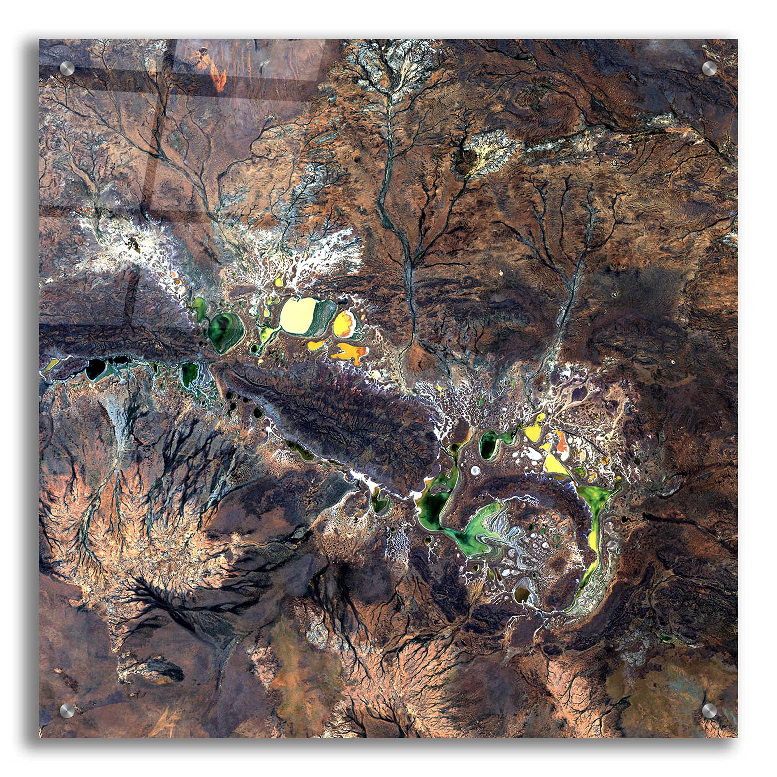 Epic 'Earth as Art: Shoemaker' Acrylic Glass Wall Decor - 24x24 Inch Modern Home Artwork - Perfect for Living Room, Bedroom & Office Decor