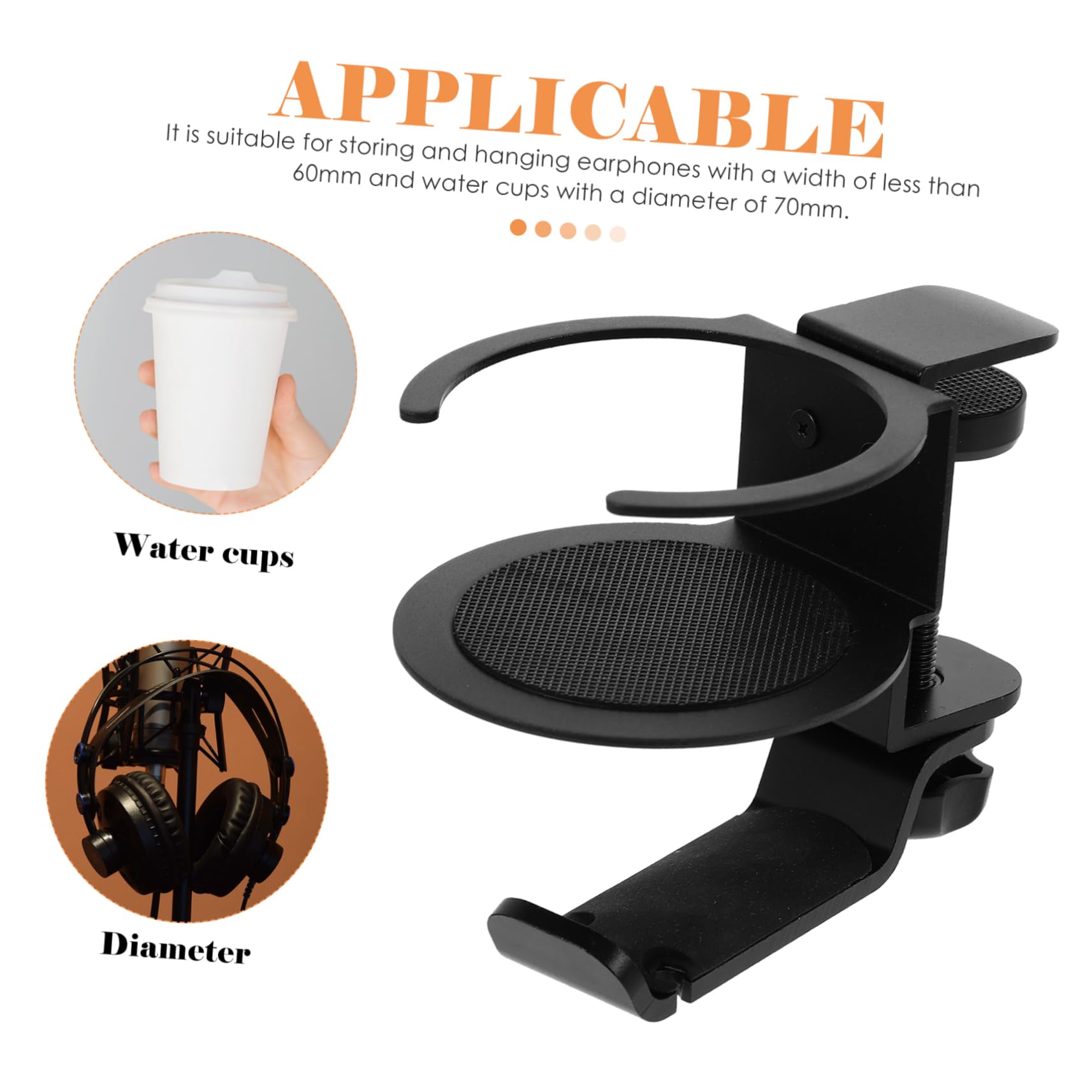 PRETYZOOM 4-Pack Headphone Stand with Cup Holder - Space Saving Desk Organizer for Gaming Headset, Headphones & Accessories - Perfect for Office, Home & Gaming Setup