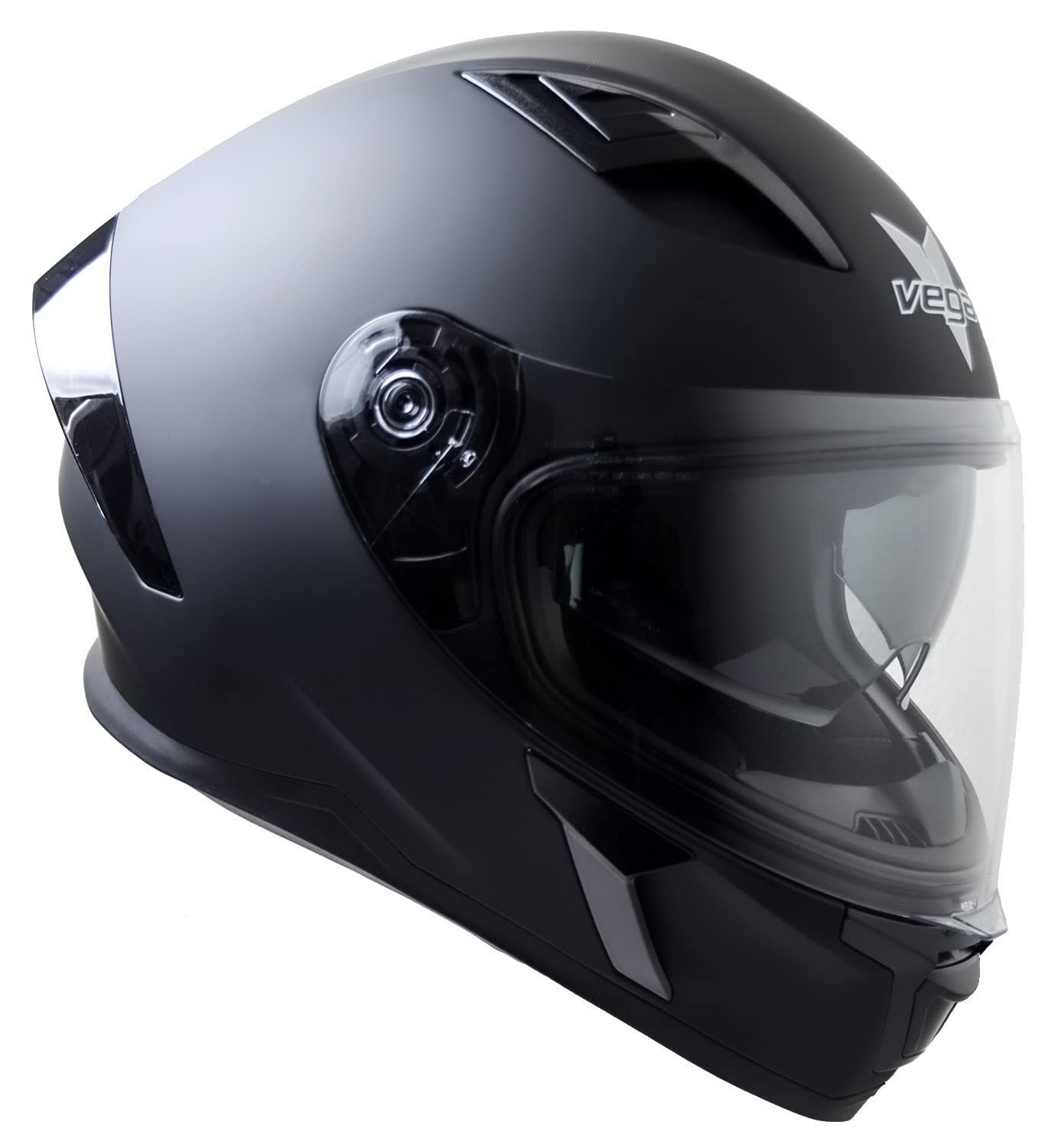 Vega Holeshot Full Face Motorcycle Helmet 53000-056 - Matte Black XX-Large - DOT Approved for Street & Racing - Perfect for Cruiser, Sport Bike & Track Day Riders