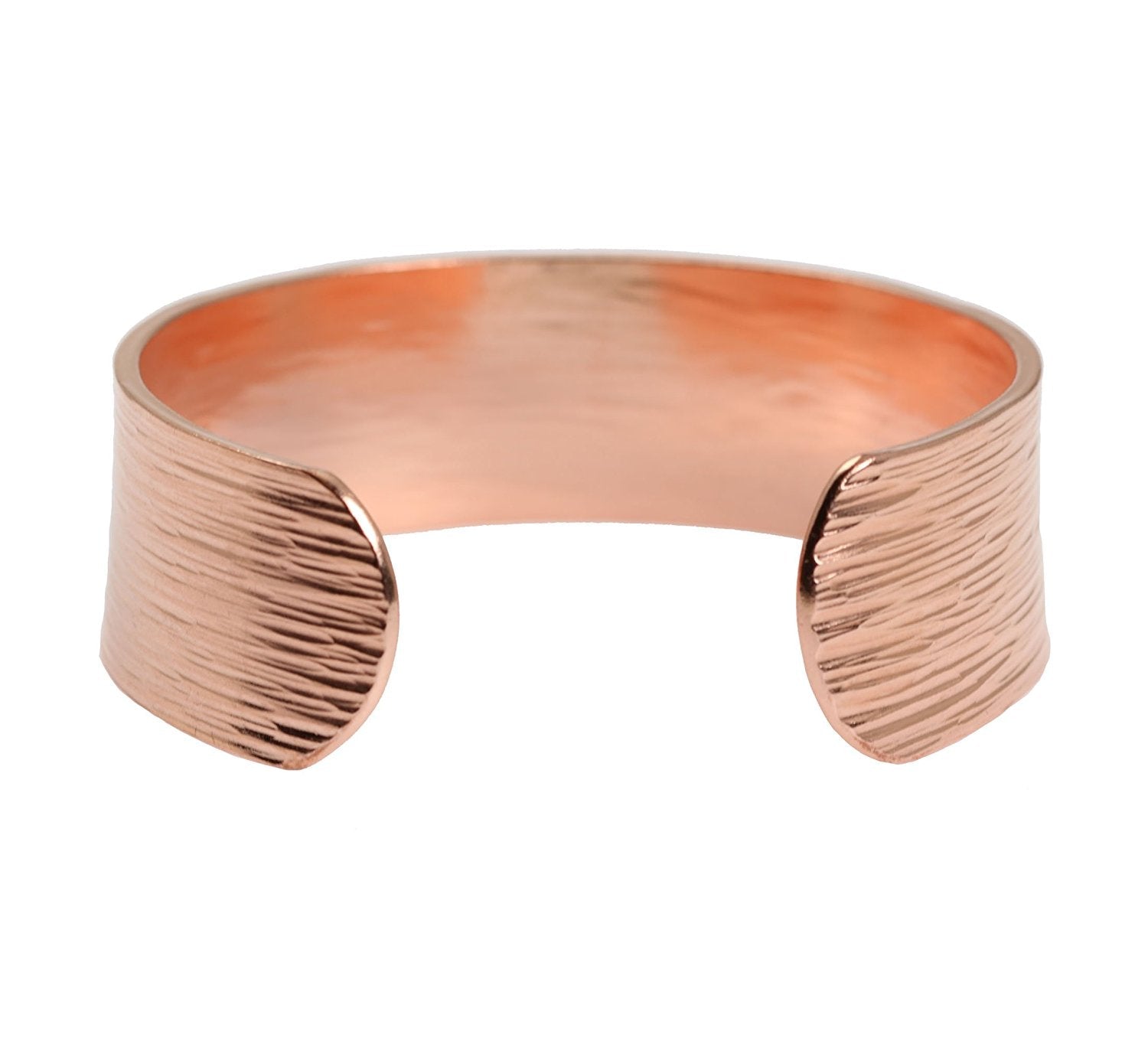 Men's Copper Bark Cuff Bracelet - 3/4 Inch Wide Handmade Bangle for Casual Wear, Gifts & Special Occasions