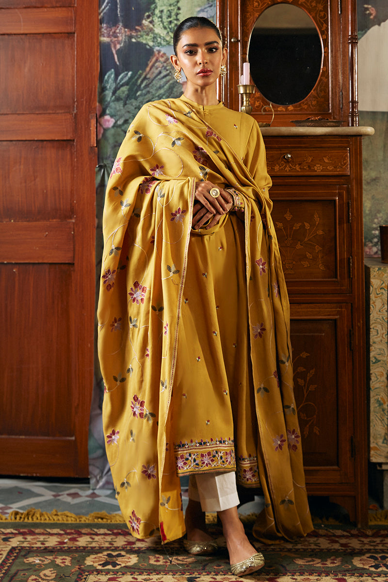 Mustard Glory 2 Piece Marina Embroidered Suit for Women - Elegant Beachwear & Summer Outfit for Vacations, Parties & Special Occasions