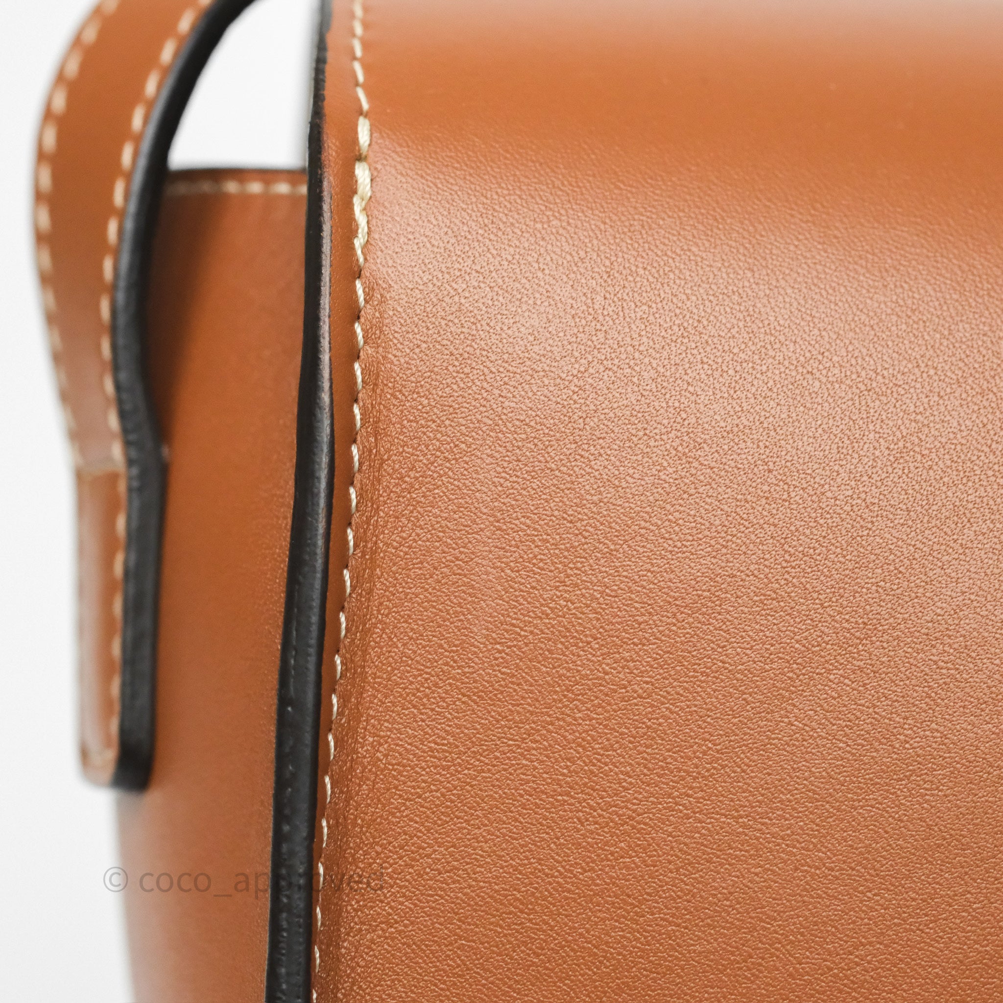 Celine Gold Studs Folco Cuir Triomphe Leather Crossbody Bag in Smooth Calfskin Tan - Perfect for Work, Travel & Evening Events