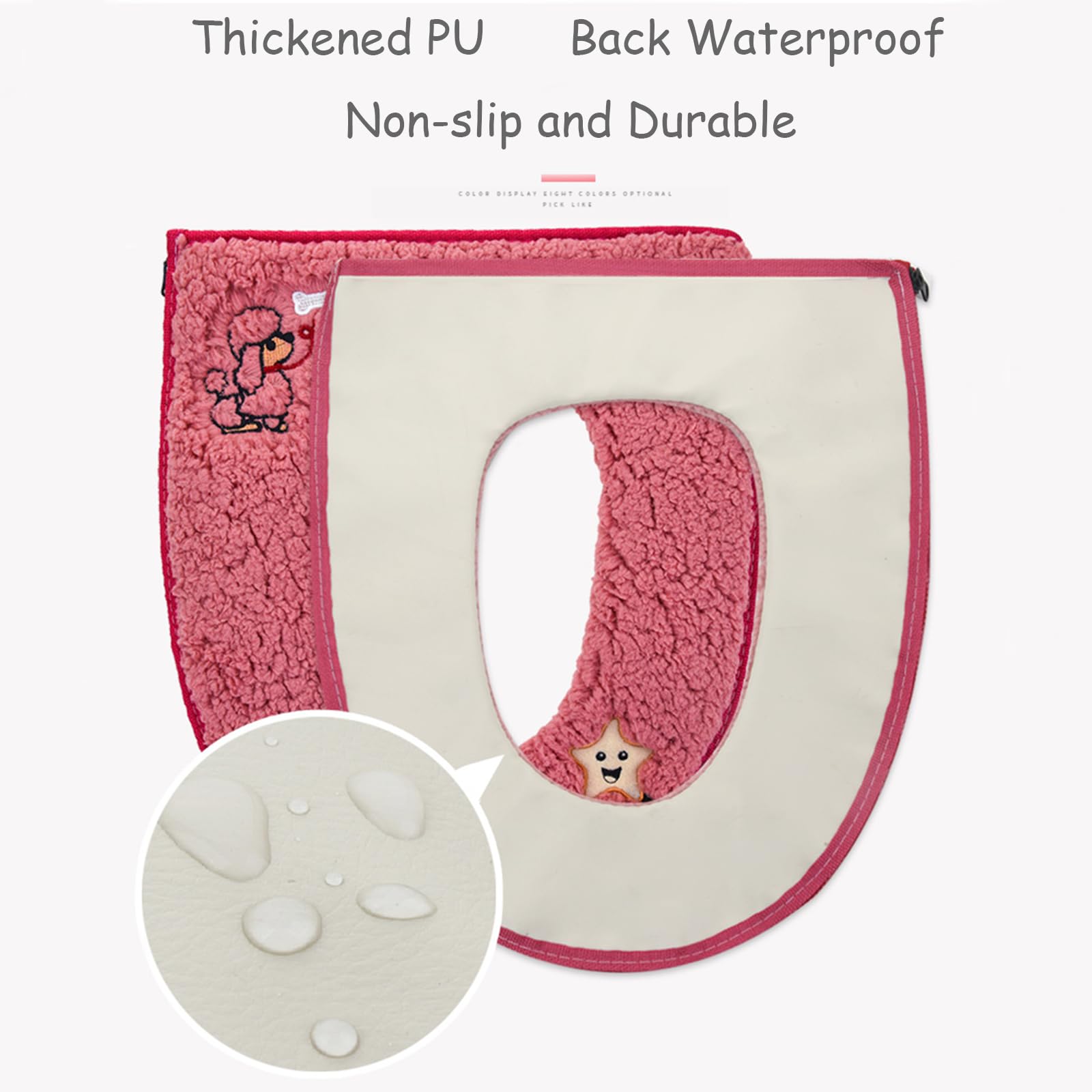 Plush Washable Toilet Seat Warmer Cover with Zipper Handle - Soft Fuzzy Toilet Lid Cover for Bathroom, Winter Warm Toilet Seat Cushion (Perfect for Cold Weather & Cozy Home Comfort)
