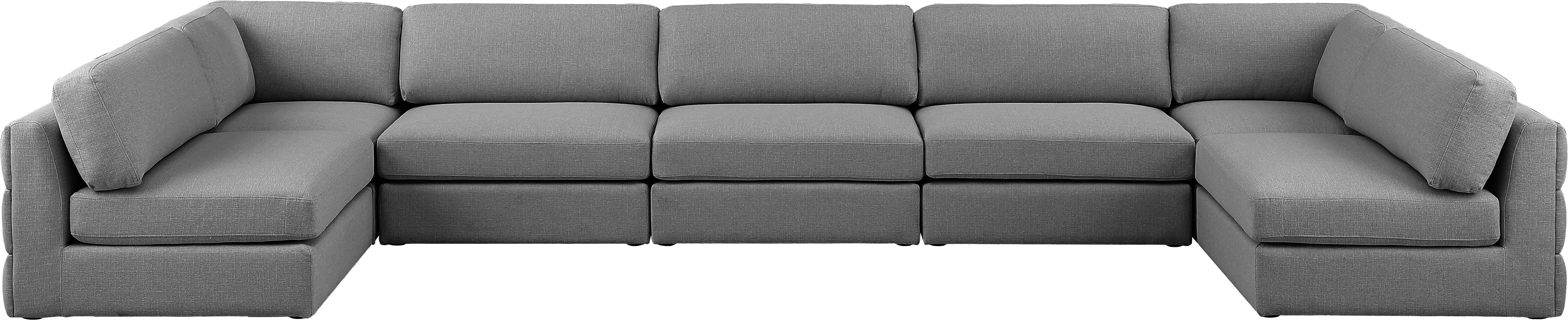 Beckham Durable Linen Textured Fabric Modular Sectional Sofa - Modern Living Room Furniture for Small Spaces & Apartments - Perfect for Family Gatherings, Movie Nights & Relaxation
