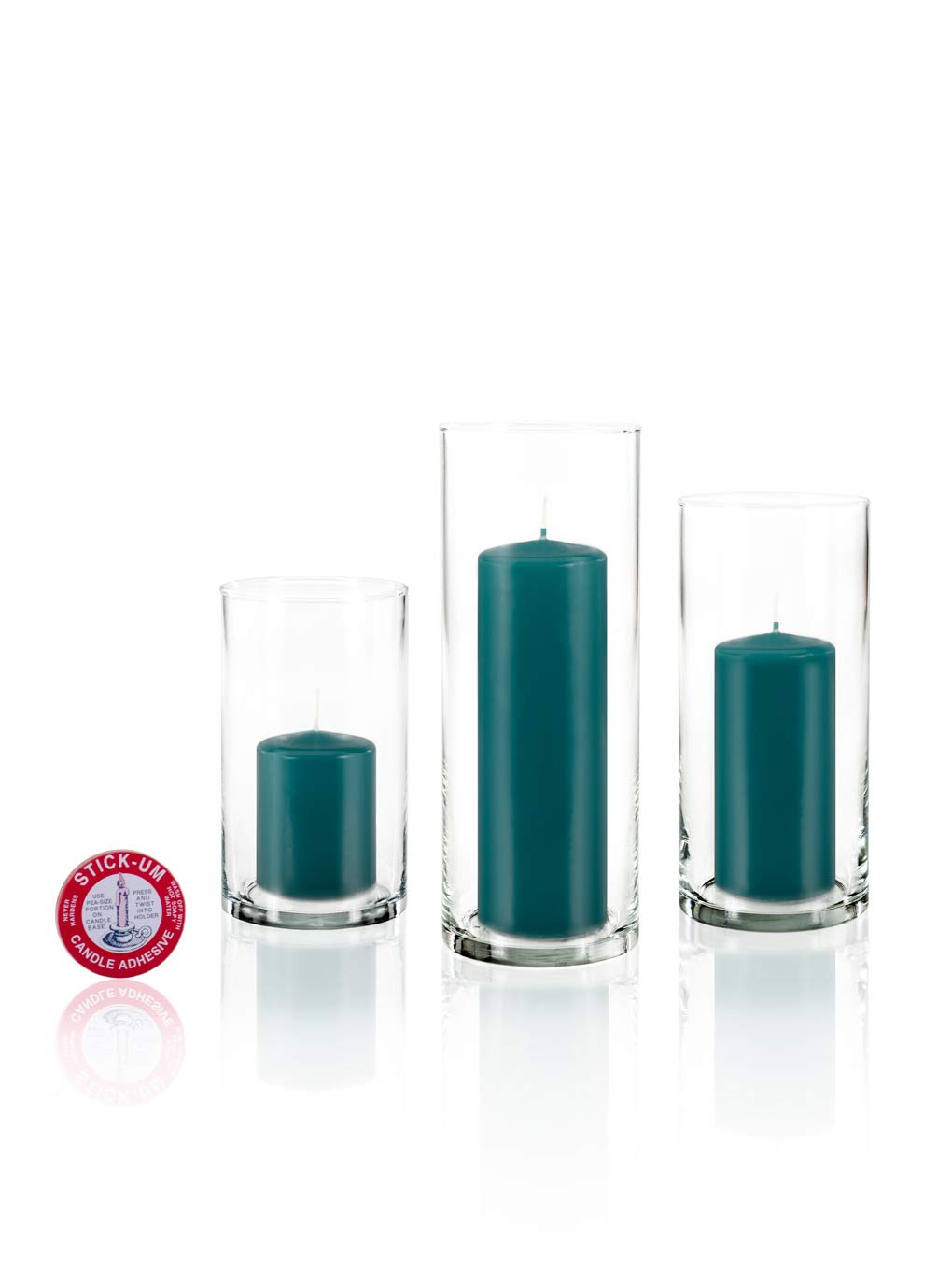 Yummi Set of 36 Slim Pillar and Cylinder Vases in Turquoise - Elegant Wedding Centerpieces, Table Decorations for Parties & Home Decor