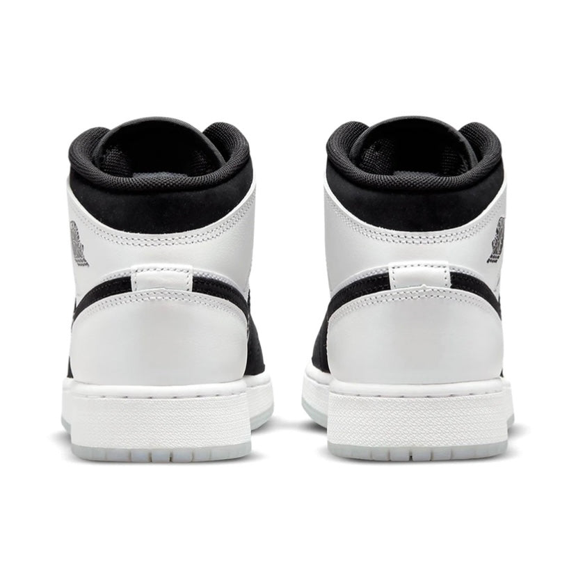 Air Jordan 1 Mid GS Diamond Pearl White Black Basketball Shoes for Women - Perfect for Casual Wear, Street Style & Sneaker Collection