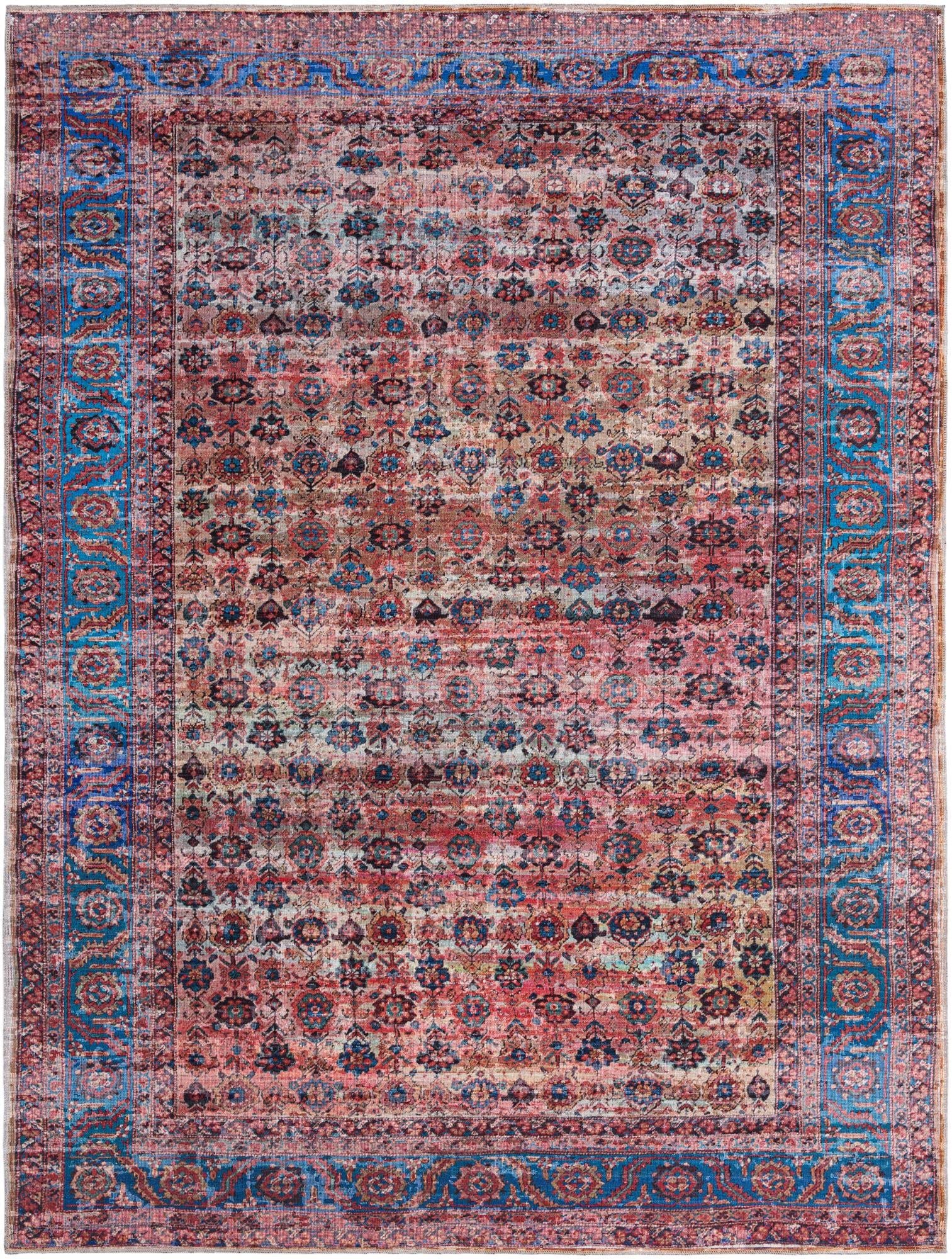 Washable Maahru Collection Rug 9' x 12' Pink Low-Pile - Soft Modern Area Rug for Living Room, Dining Room & Open Floor Plans | Pet-Friendly & Easy Clean Home Decor