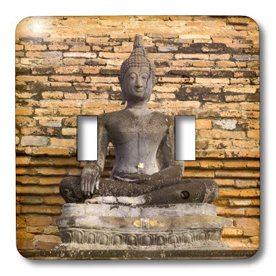 3D Rose Buddha at Wat Mahathat Thailand Double Toggle Switch - Decorative Switch Plate Cover for Home, Office & Meditation Spaces