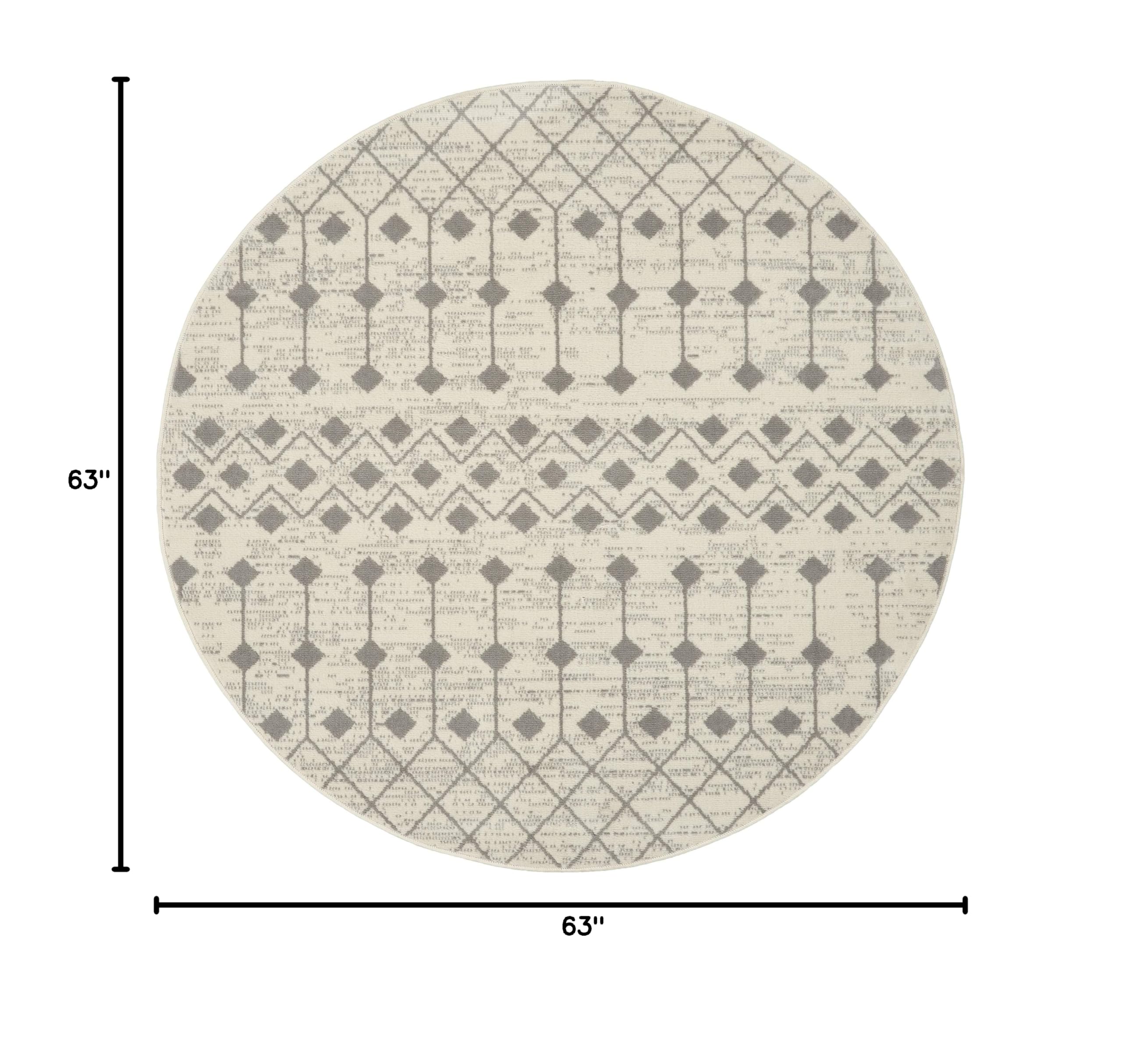 Nourison Grafix Moroccan Ivory/Grey 5'3