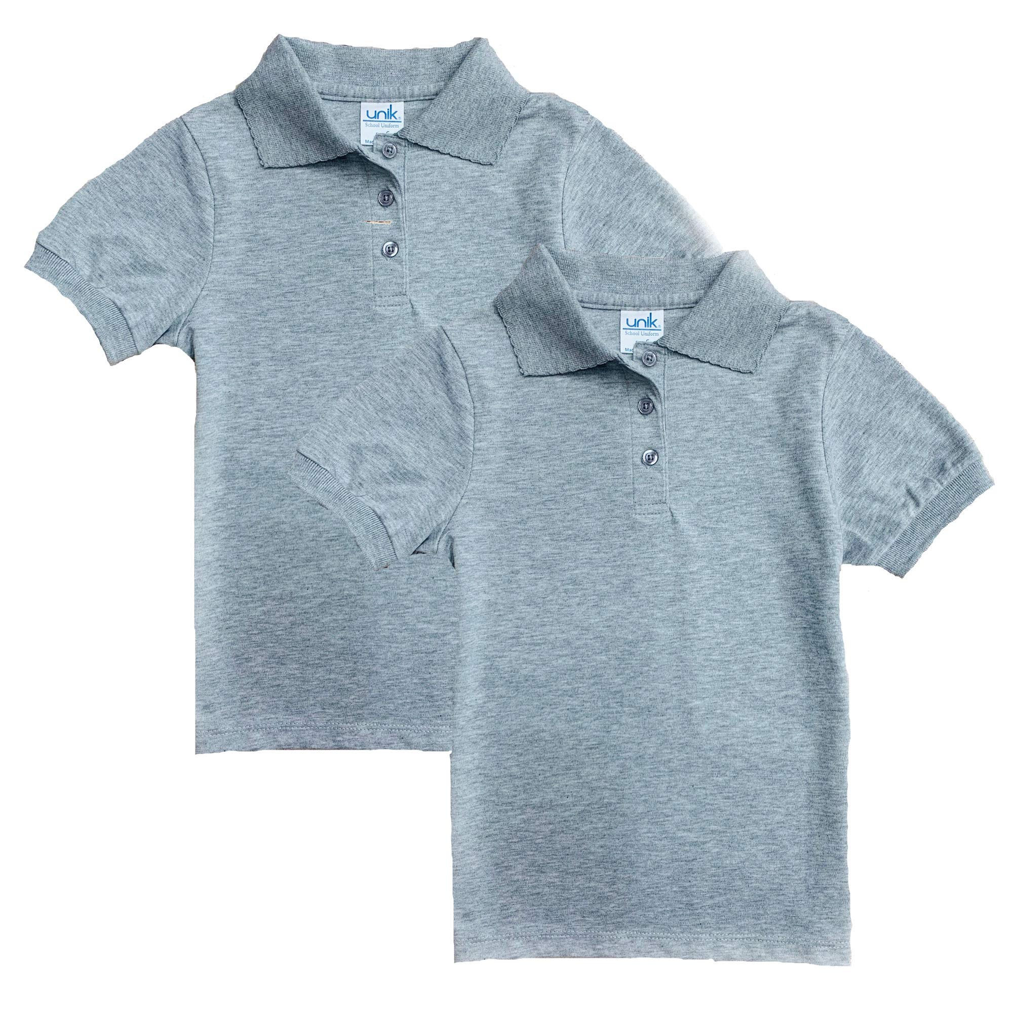 Unik Girls' Uniform Polo Shirt - Short Sleeve School Shirt for Kids in White, Navy, Sky Blue, Red, Green & Pink | Perfect for School Uniforms, Team Sports & Casual Wear