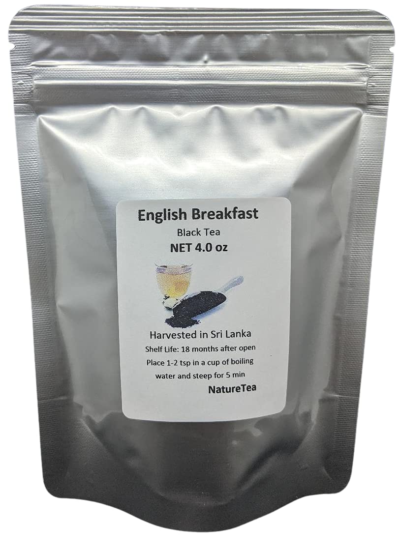 Premium English Breakfast Black Tea Loose Leaf - 8 oz by Nature Tea - Rich & Robust Flavor for Morning Energy & Afternoon Relaxation - Perfect for Tea Lovers & Gift Giving