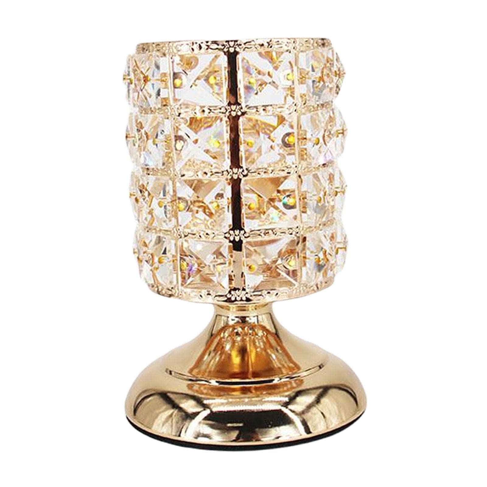 Bothyi Golden Crystal Candle Holders Set - Elegant Pillar Candle Sticks for Wedding, Dining Table, Home Decor - Perfect for Romantic Dinners, Holiday Centerpieces & Luxury Interior Design
