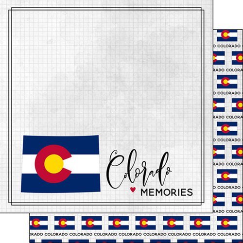 Colorado Adventure Flag Double-Sided Scrapbook Paper - 12