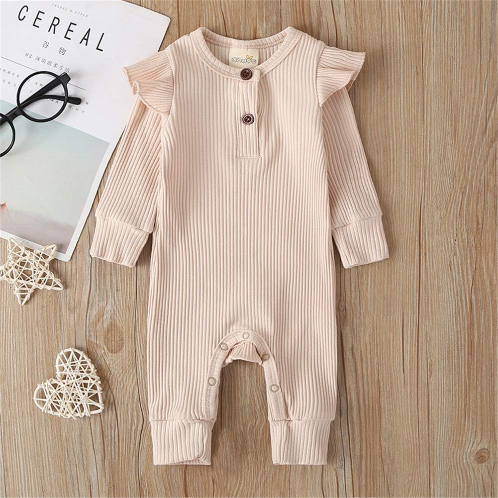 Newborn Baby Unisex Romper - Soft Knitted Ruffle Bodysuit with Snap Buttons | Summer Outfits for Boys & Girls | Perfect for Playtime, Photo Shoots & Daily Wear