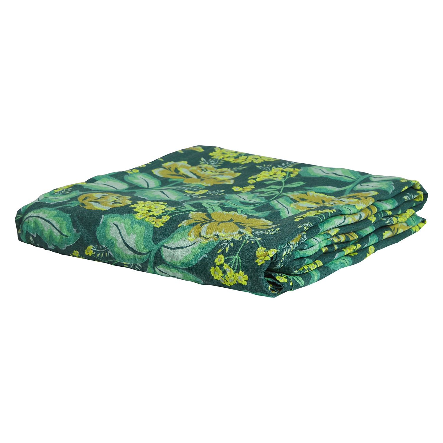 Margot Tablecloth - Waterproof & Stain-Resistant Forest Green Table Cover for Indoor/Outdoor Dining, Picnics, and Parties - 60x84 Inches