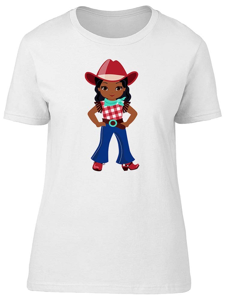 Cowboy Girl Graphic T-Shirt for Women - Stylish Denim Print Tee for Casual Wear & Western Outfits