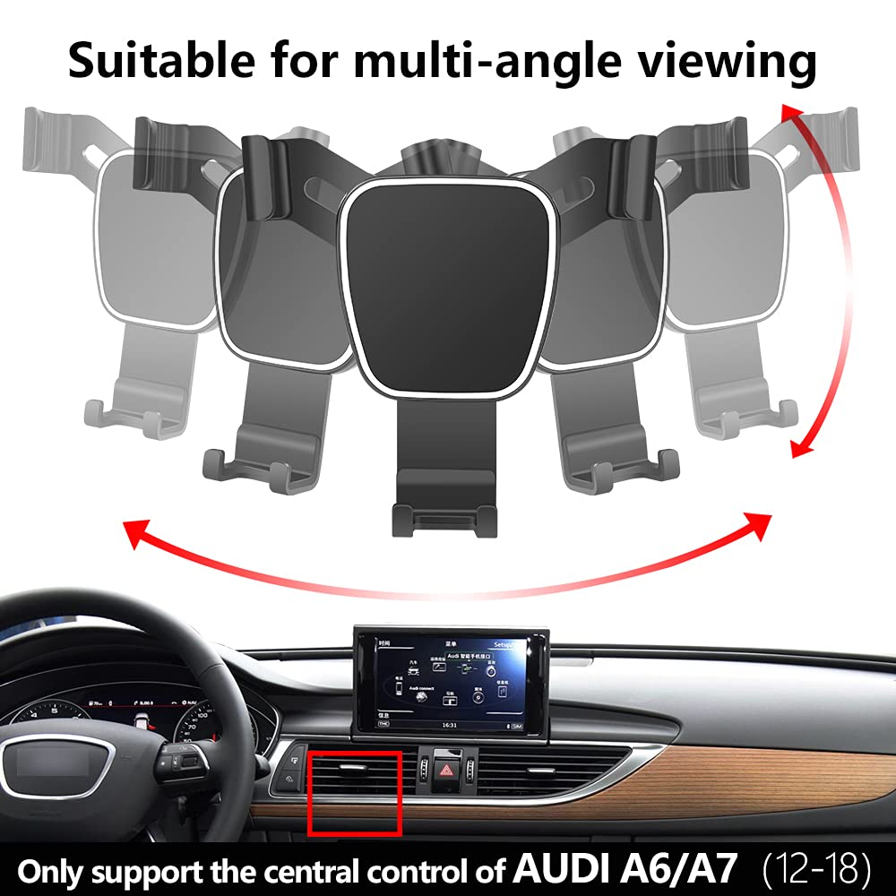 Audi 2012-2018 A6 A7 S6 S7 RS6 RS7 Allroad Universal Car Phone Holder Mount - Premium Auto Accessories for Navigation & Hands-Free Driving - Perfect for Commuting, Road Trips & GPS Use