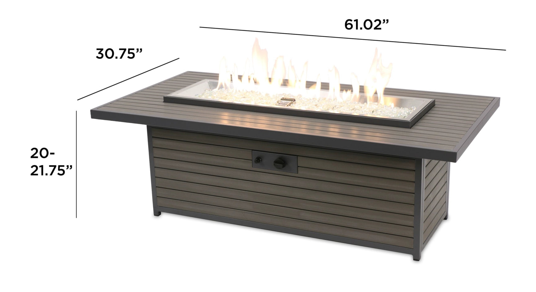 Outdoor Greatroom Company Brooks Linear Fire Table - Modern Gas Fire Pit Table for Patio, Deck, Backyard - Perfect for Outdoor Entertaining & Relaxation