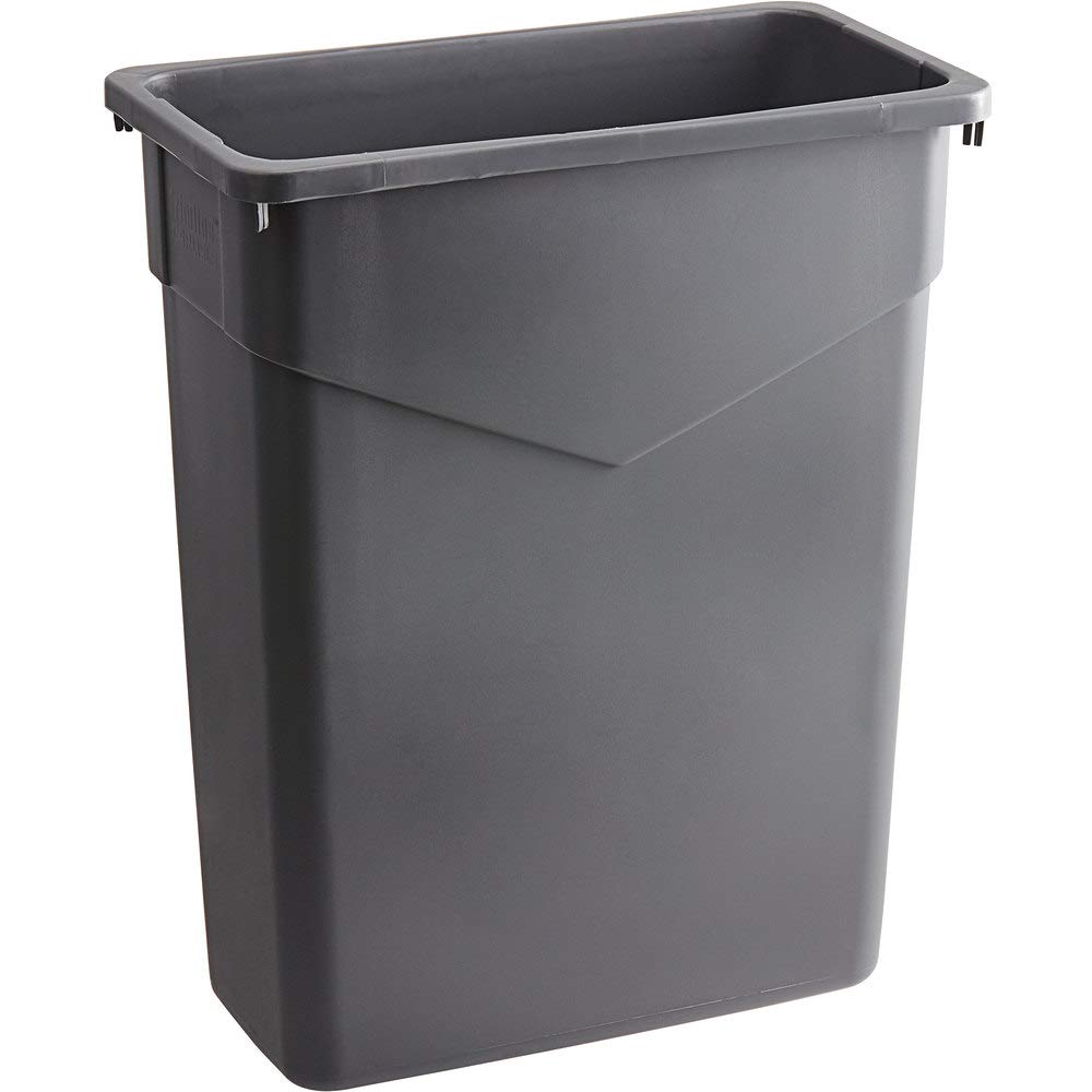 PRO&Family 60 Qt. Slim Rectangular Trash Can with Lid - 15 Gallon / 57 Liter Kitchen Garbage Bin, Includes Trash Bags - Perfect for Home, Office, and Recycling Use