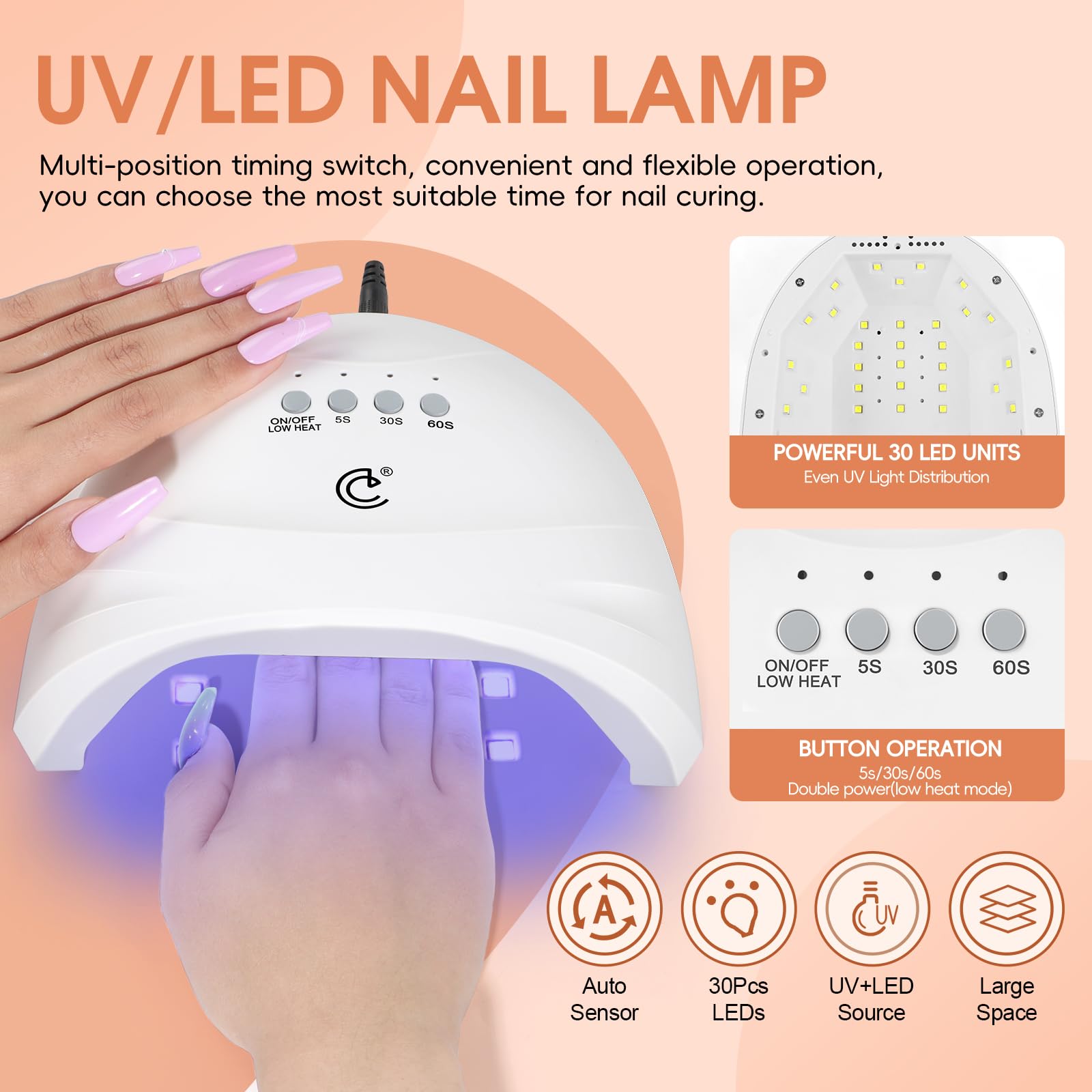 53PCS Gel Nail Polish Kit with UV Light & Drill Starter Set - 35 Colors Gel Polish, 5PCS Top Base Coat - Professional Nail Art Supplies for French Manicure - DIY at Home Salon & Party Nail Care for Women & Girls