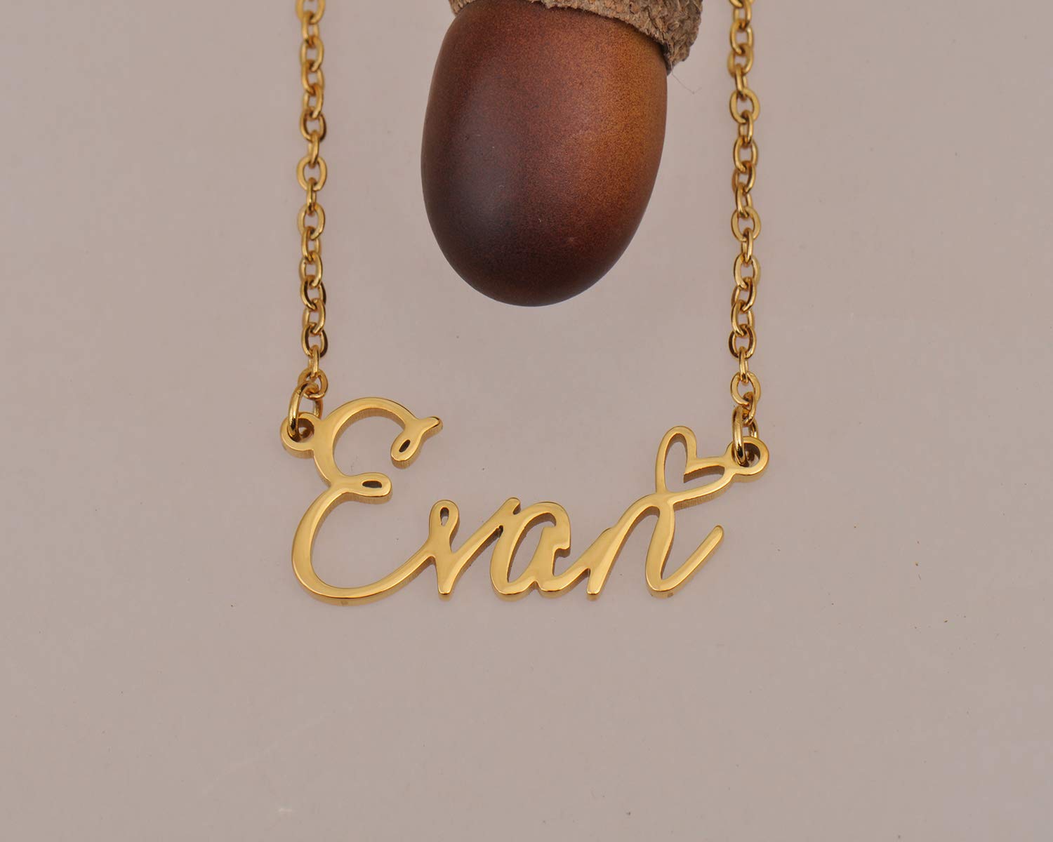 Personalized Rose Gold Name Necklace - Custom Name Plate Necklace with Engraved Name Tag - Perfect for Birthdays, Anniversaries, Gifts & Everyday Wear