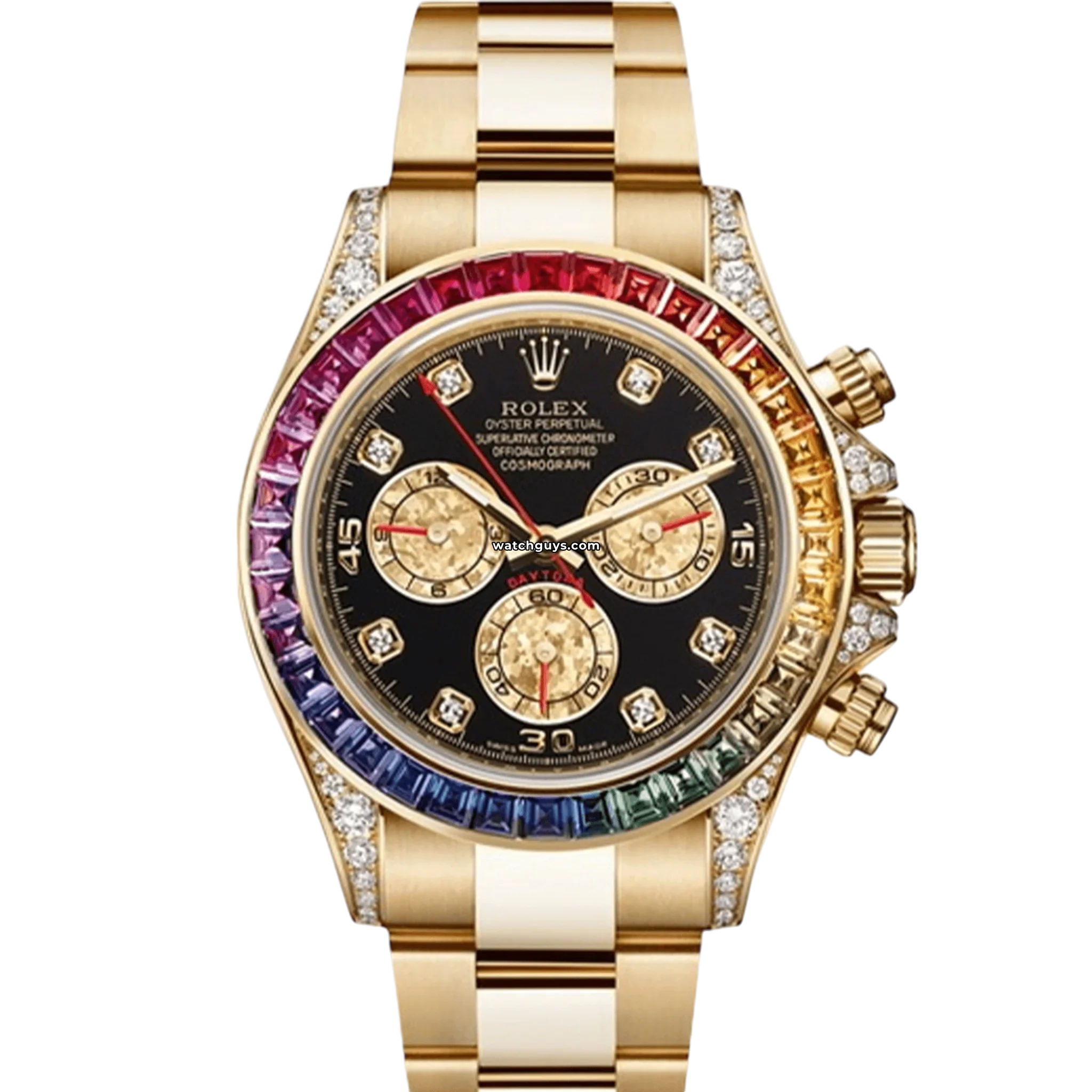 Rolex Daytona 116598RBOW Rainbow Bezel Yellow Gold Men's Watch - Luxury Timepiece for Special Occasions & Collectors