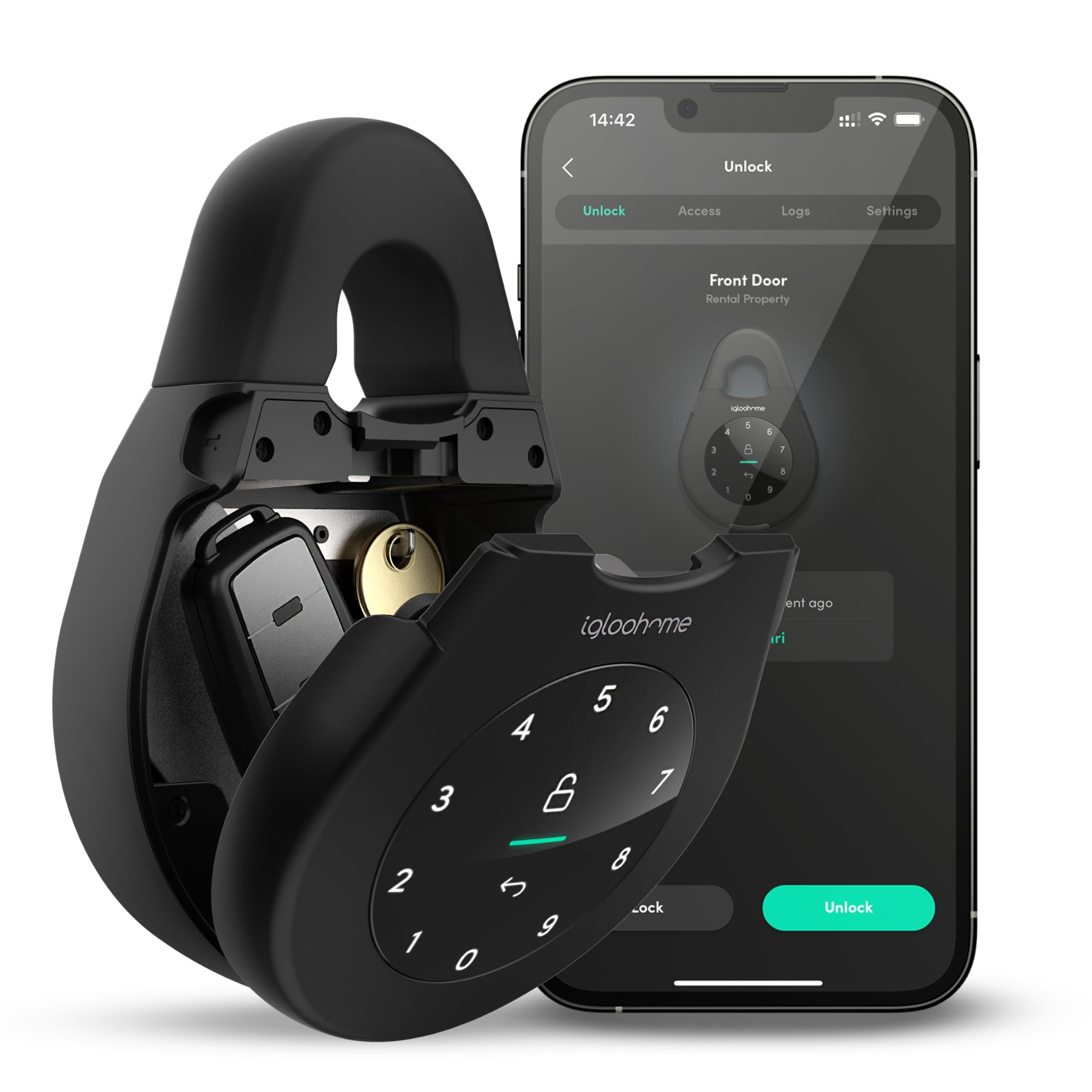 IGLOOHOME Smart Lock Box 3 - Keyless Entry Electronic Key Box with Remote Access - Secure Storage for Home, Vacation Rental & Airbnb Use