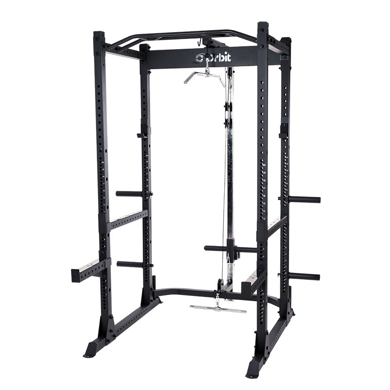 Orbit OBB025N Power Cage with Dip and Lat Attachments - Heavy Duty Home Gym Equipment for Strength Training, Weightlifting & CrossFit Workouts - Perfect for Garage, Basement & Home Fitness Spaces